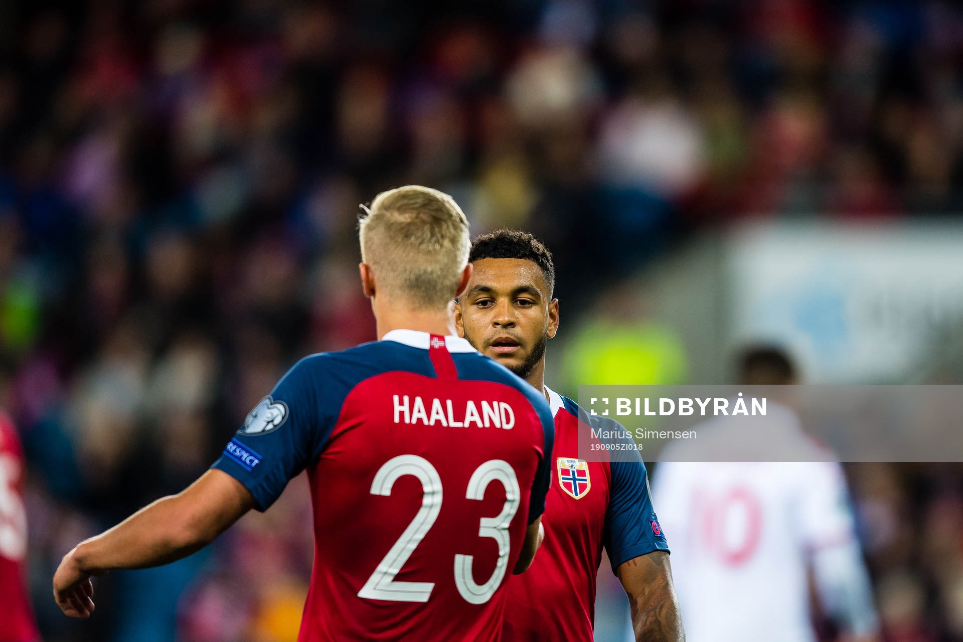 Erling Braut  Haaland and Joshua King of Norway