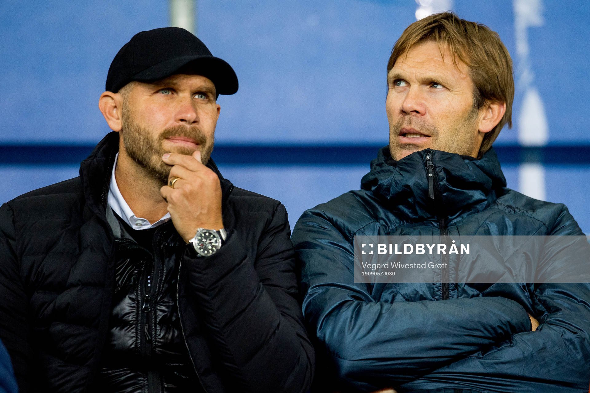 Mikael Dorsin og Bjørn Tore Kvarme in the stands