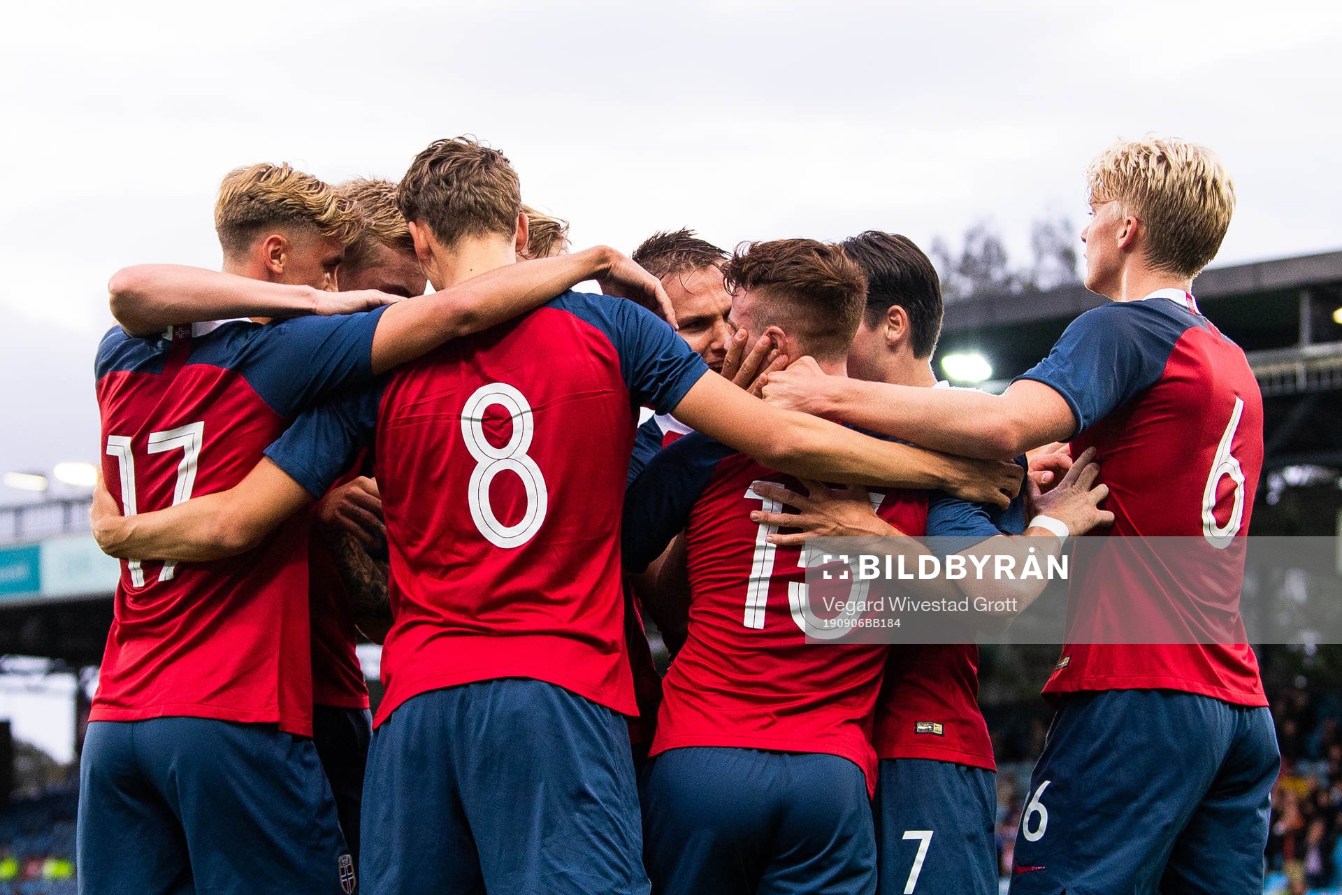 Tobias Heintz of Norway celebrates with teammates