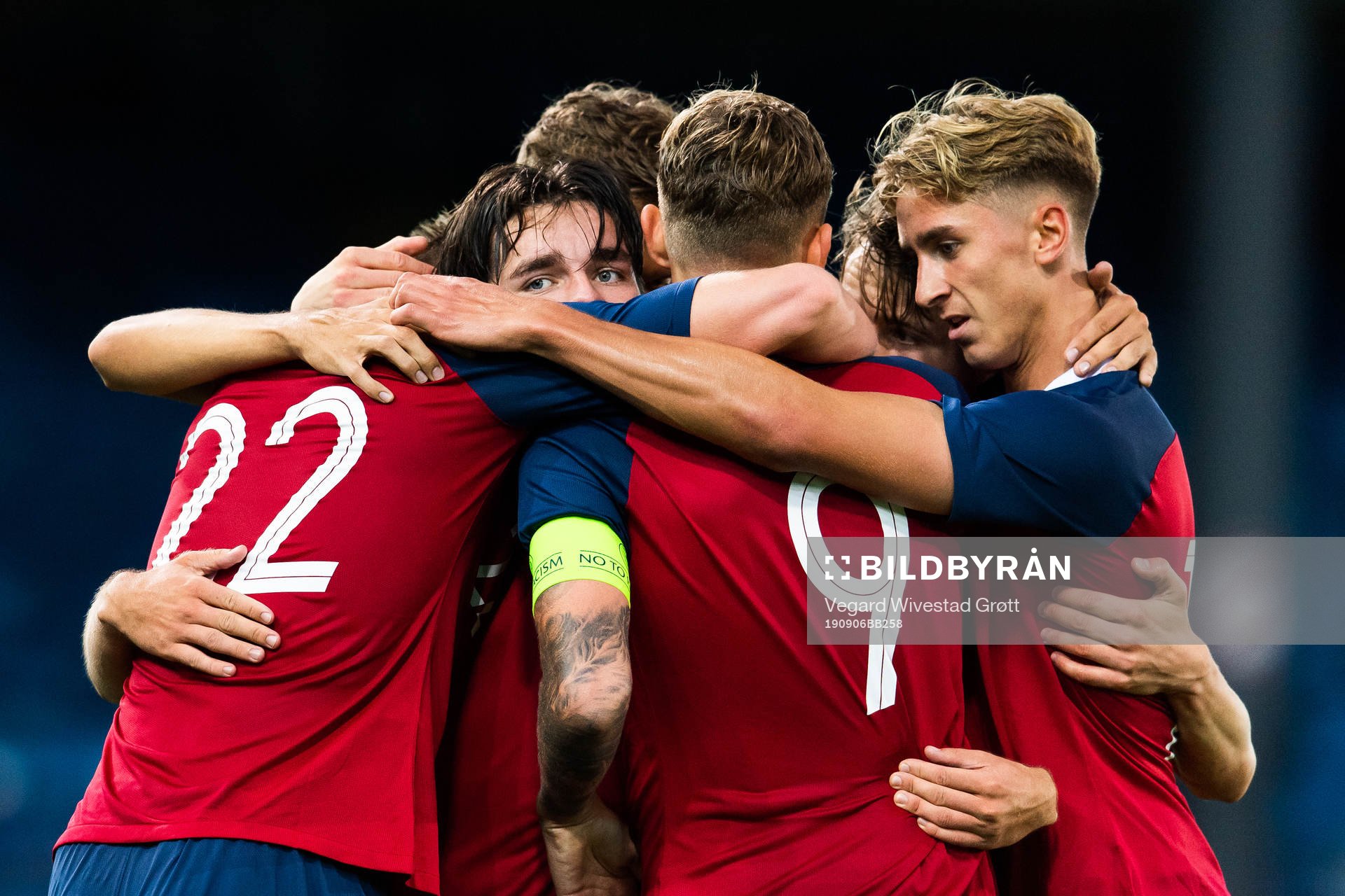 Kristian Thorstvedt of Norway celebrates with Hugo Vegard