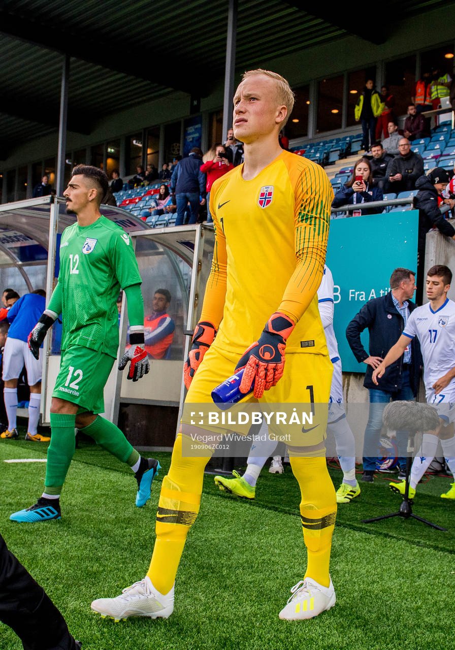 Goalkeeper Julian Faye Lund of Norway