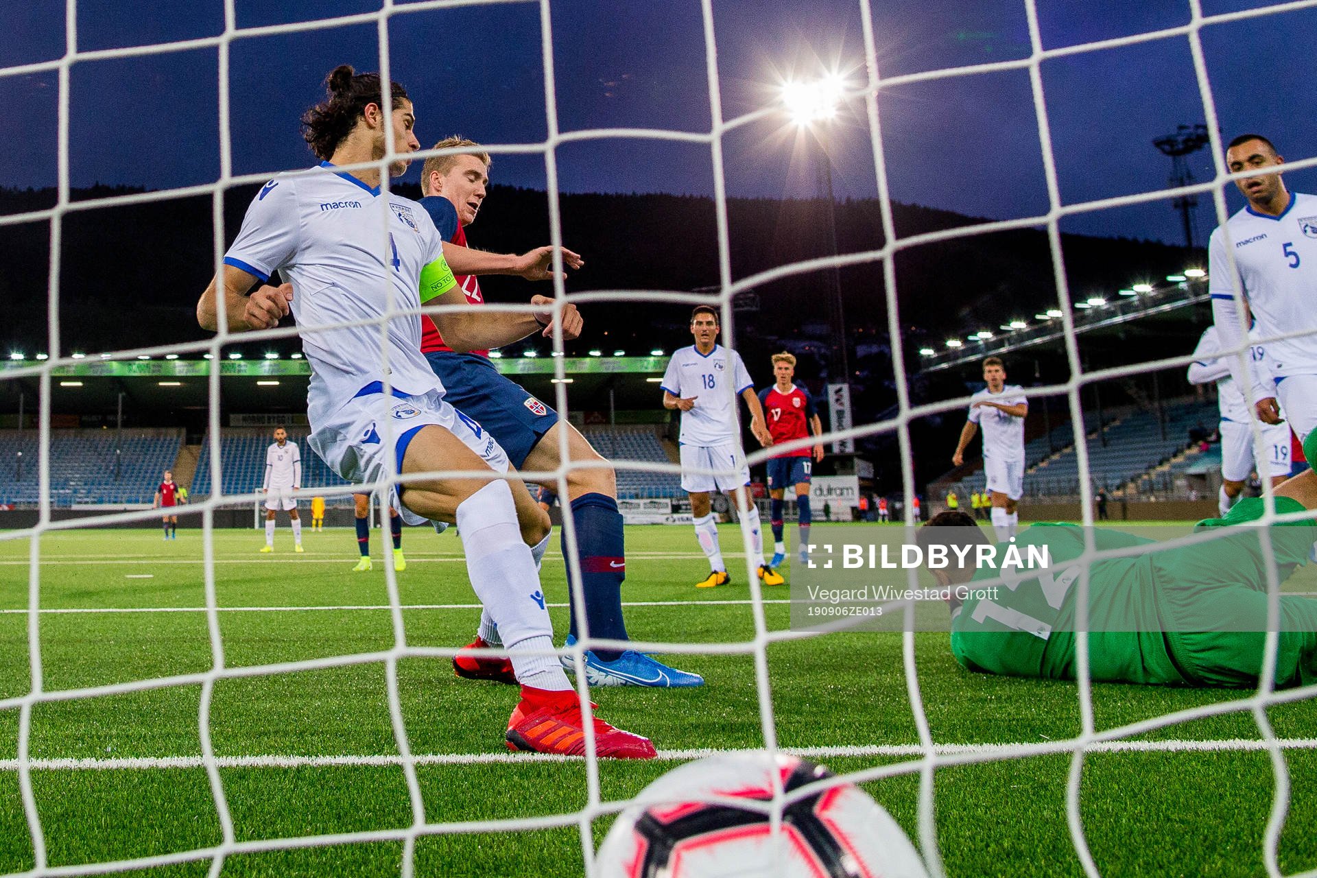 Kristian Thorstvedt of Norway scores 2-0 past Panagiotis