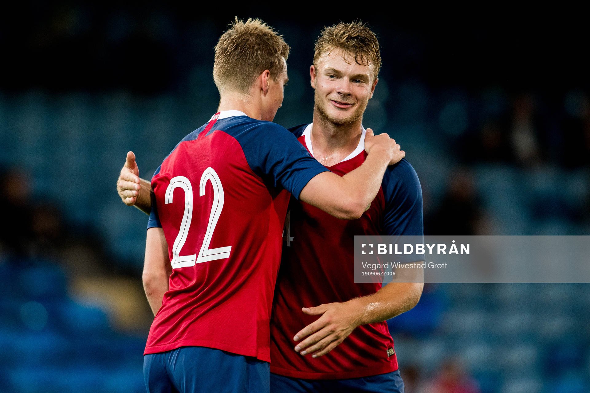 Kristian Thorstvedt of Norway celebrates with teammate