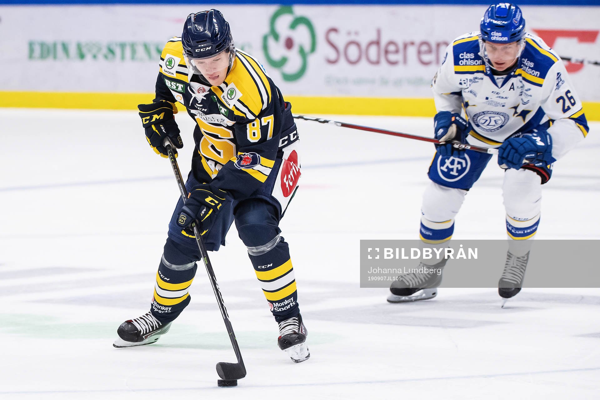Södertäljes Hugo Gustafsson och Leksands Patrik Zackrisson