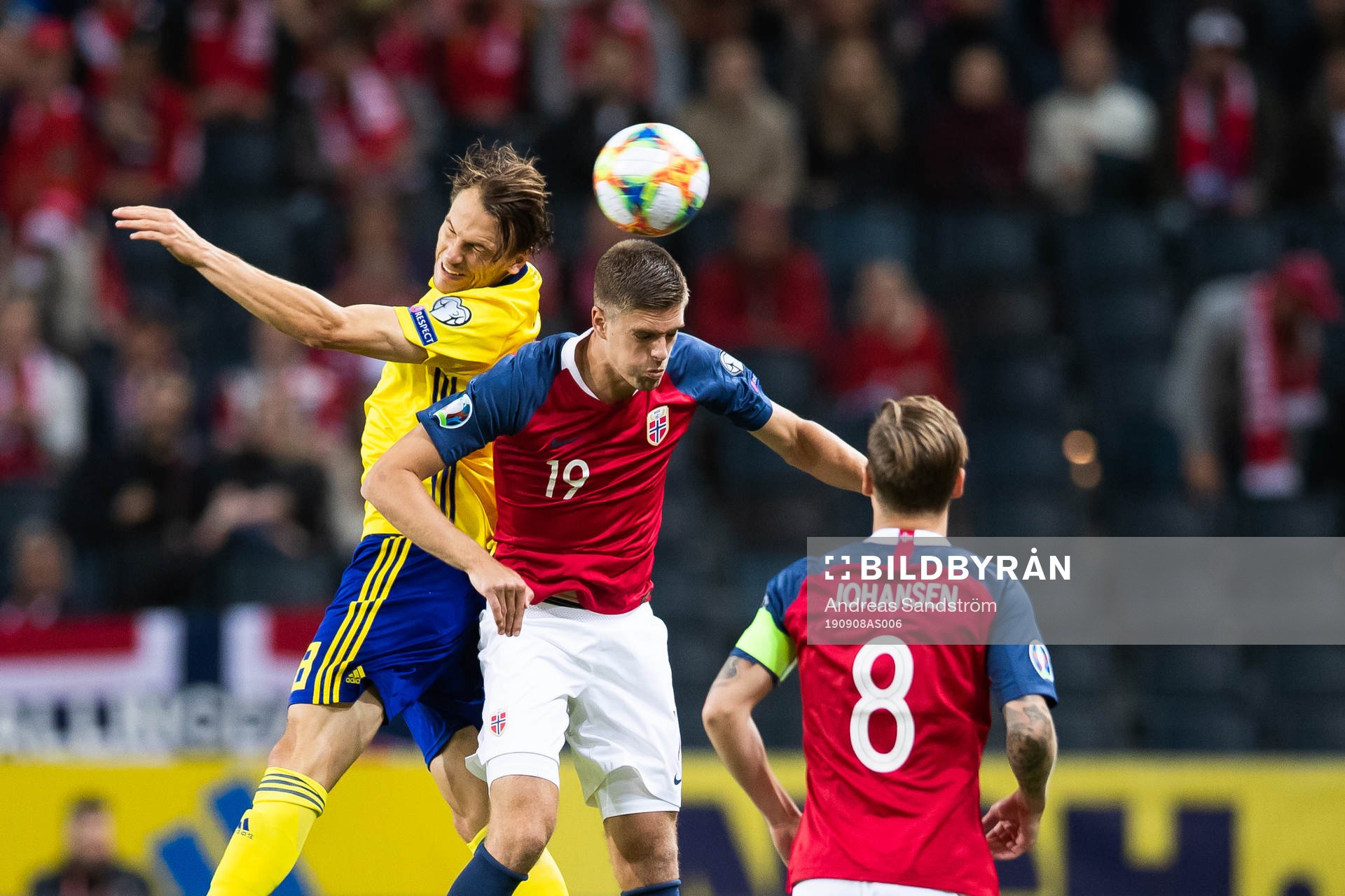 Albin Ekdal of Sweden and Markus Henriksen of Norway
