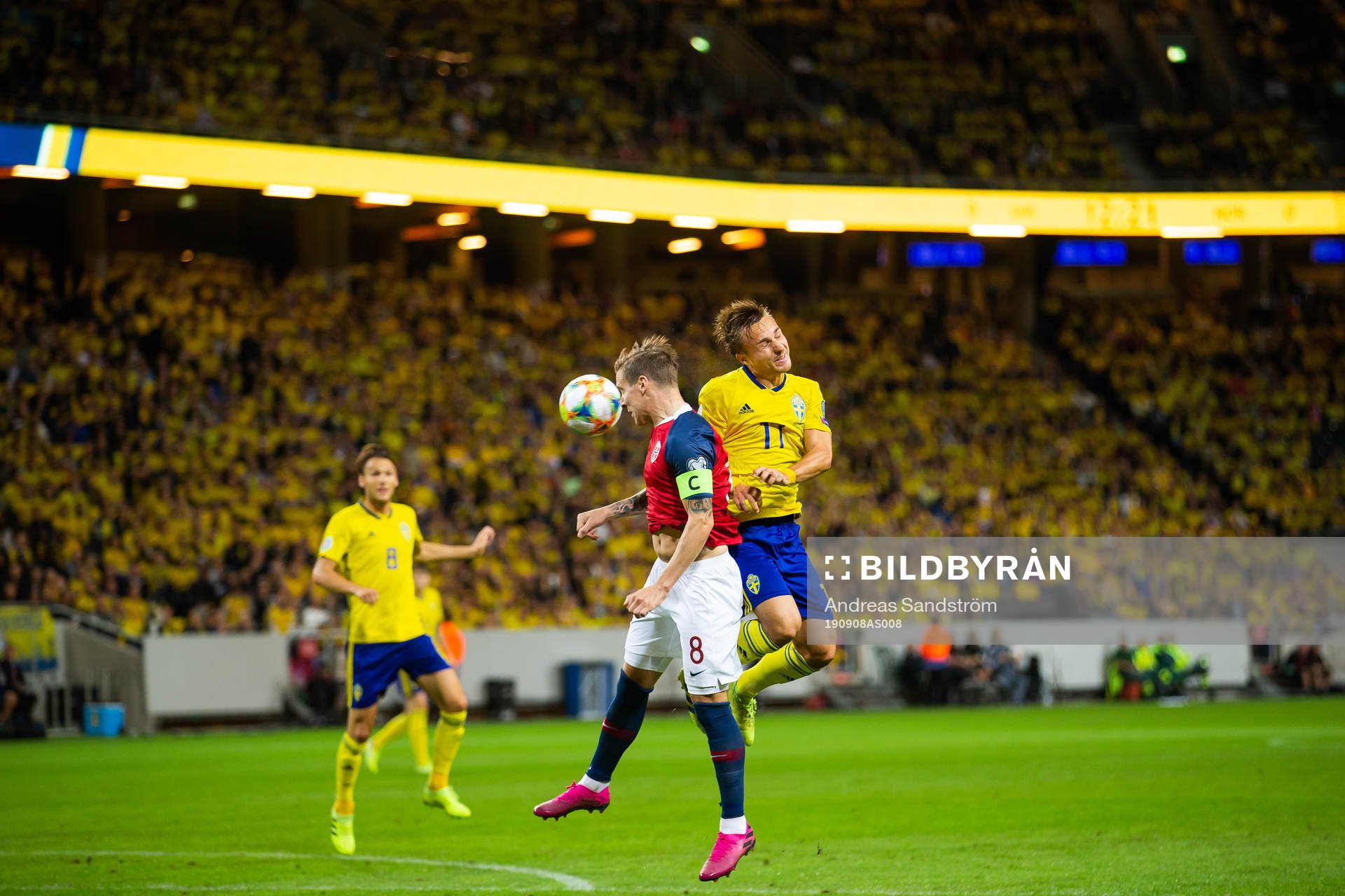 Stefan Johansen of Norway and Pierre Bengtsson of Sweden