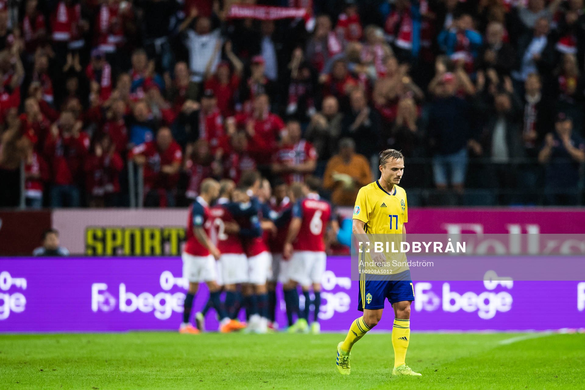 Pierre Bengtsson of Sweden looks dejected