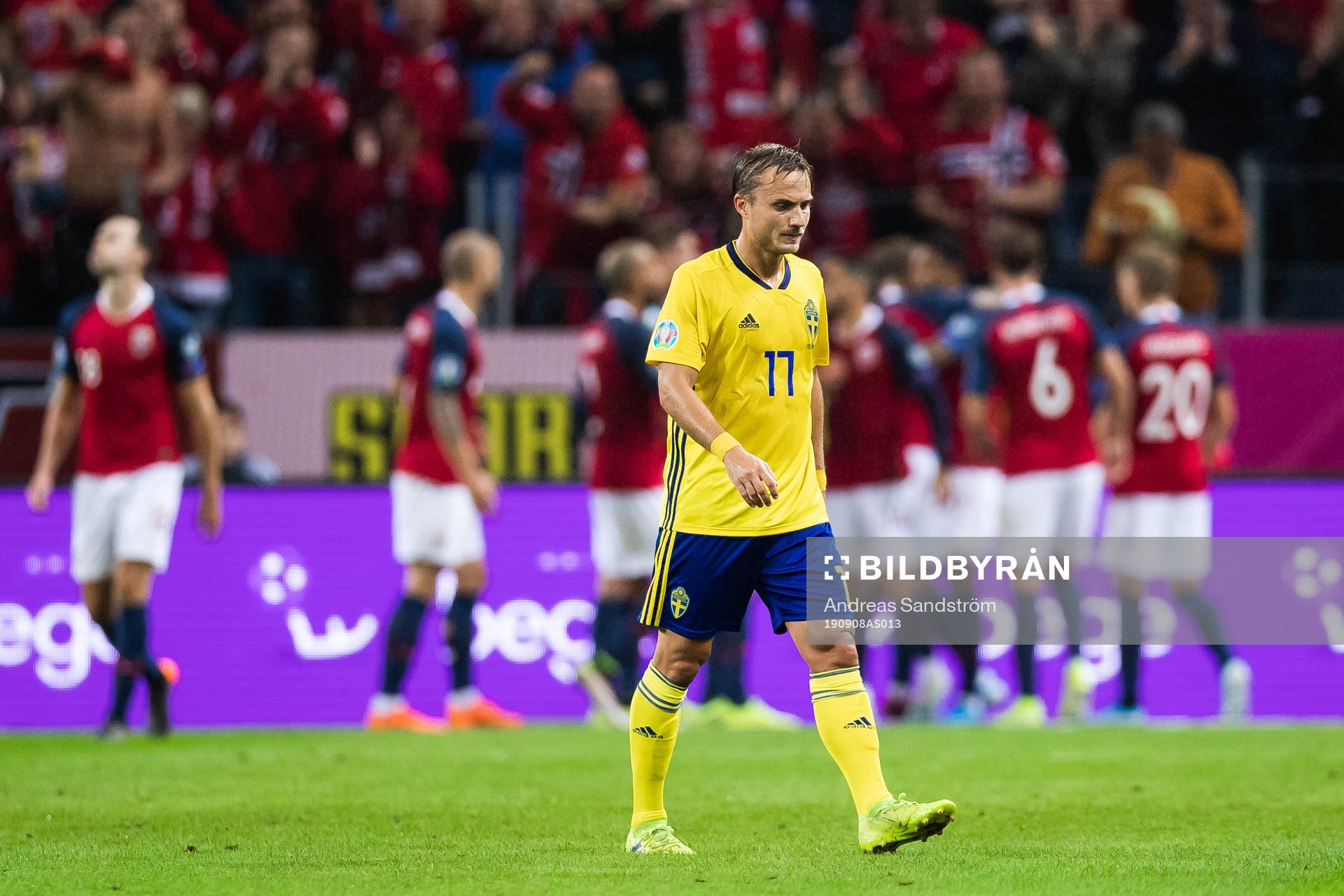 Pierre Bengtsson of Sweden looks dejected
