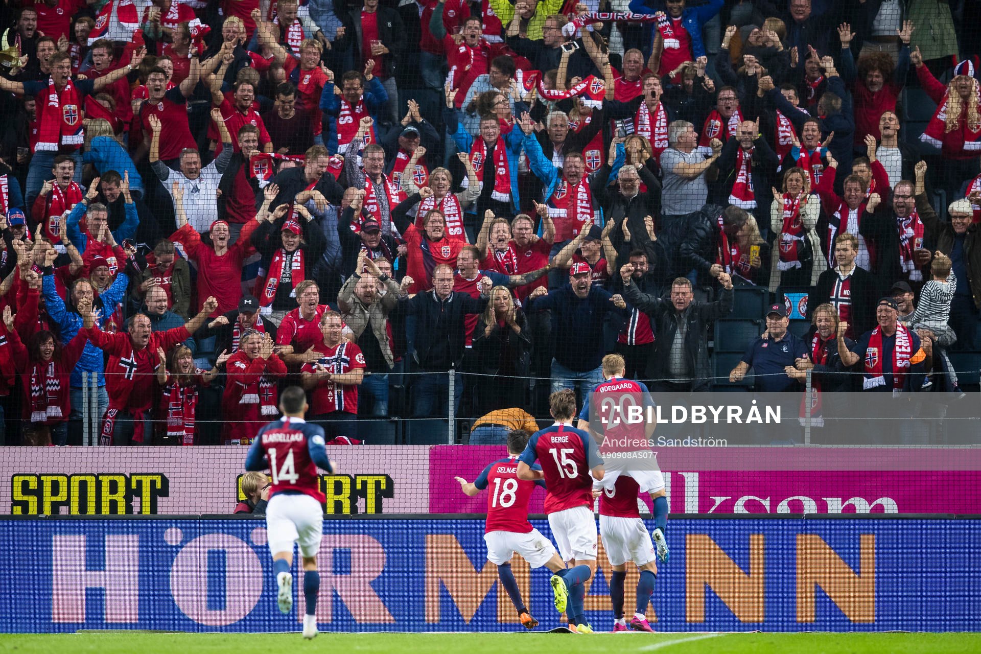 Norwegian supporters celebrate