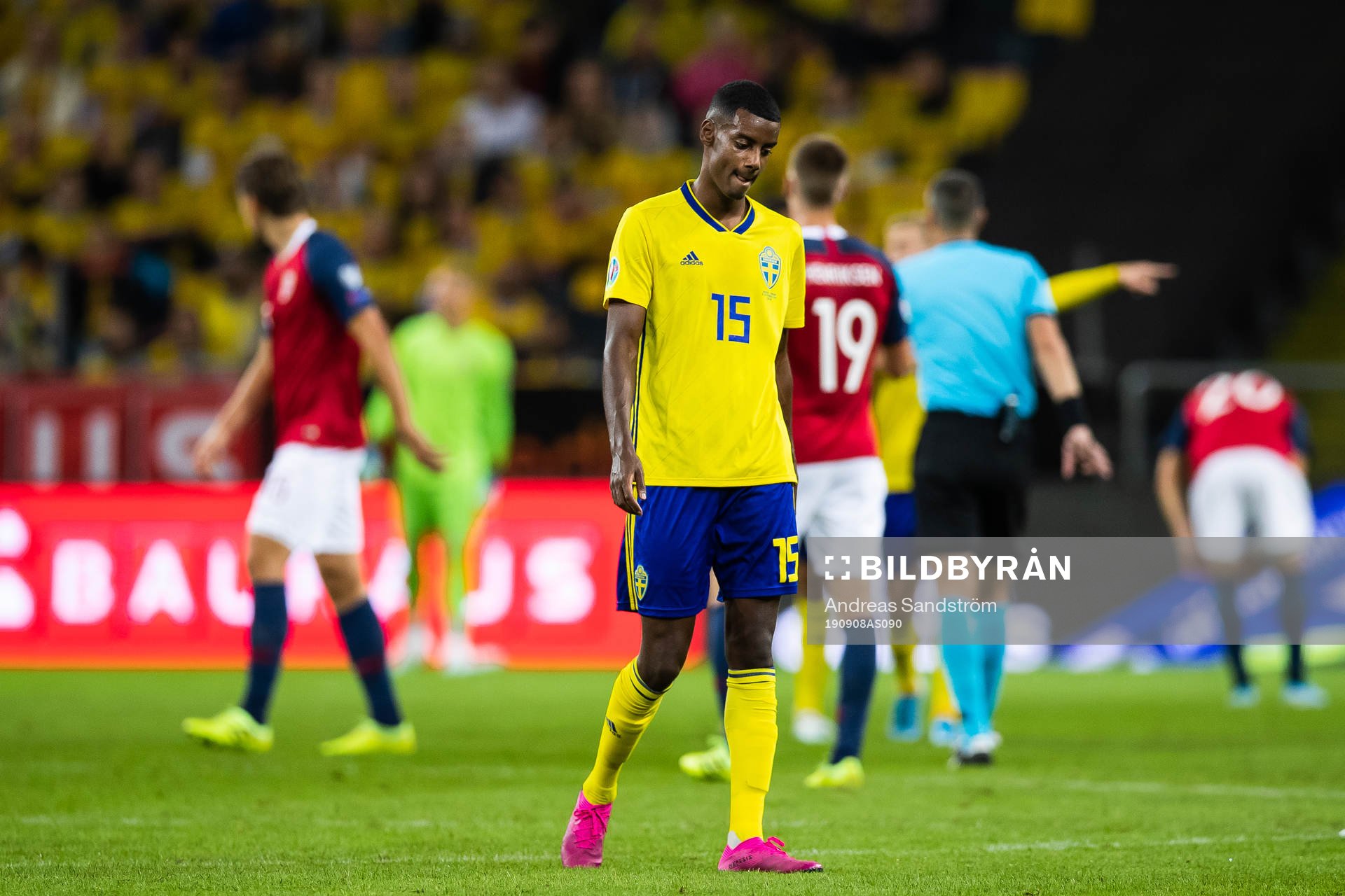 Alexander Isak of Sweden looks dejected
