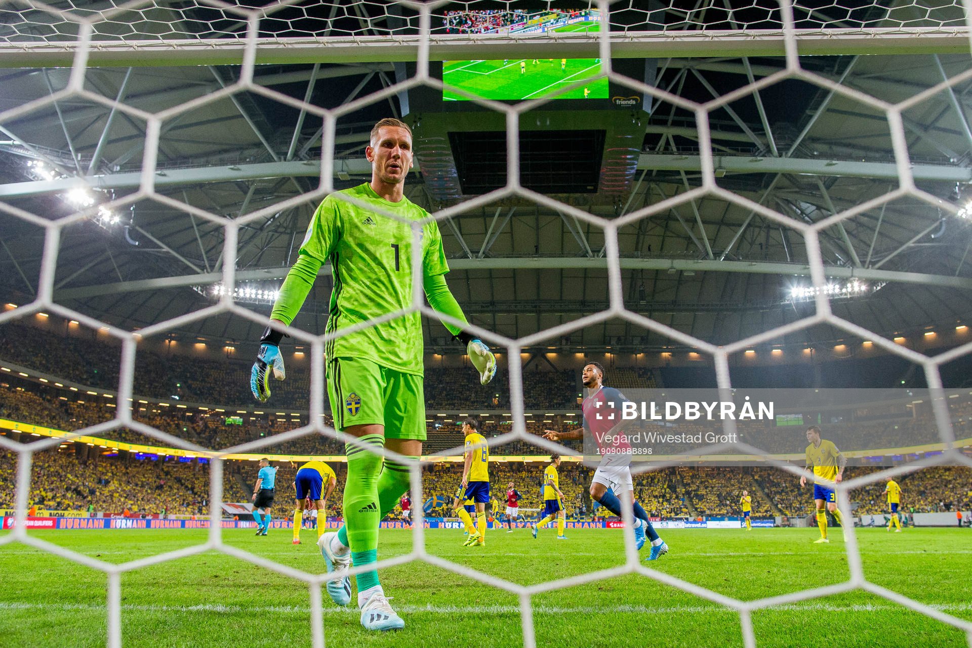 Goalkeeper Robin Olsen of Sweden looks dejected