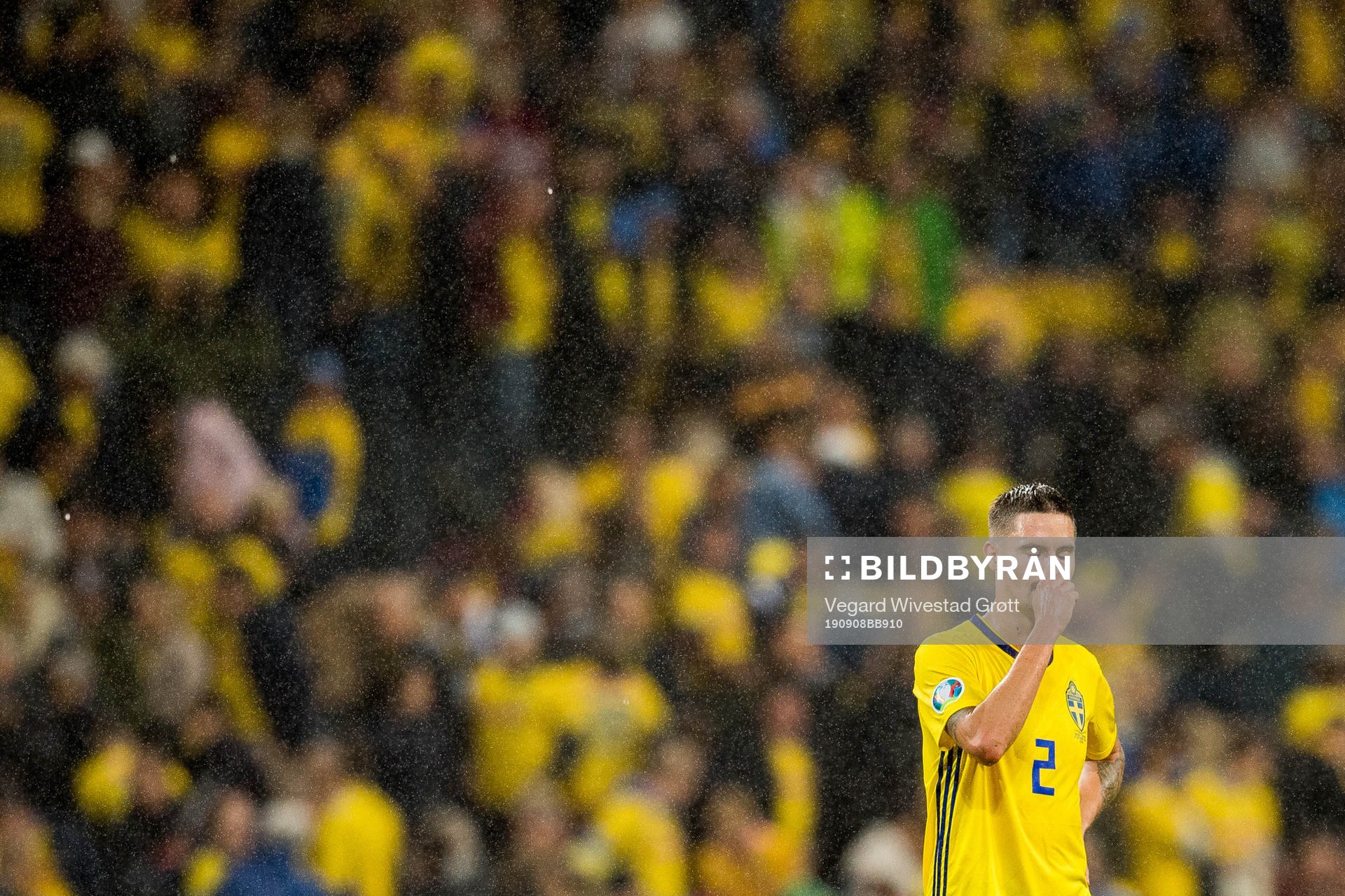 Mikael Lustig of Sweden looks dejected