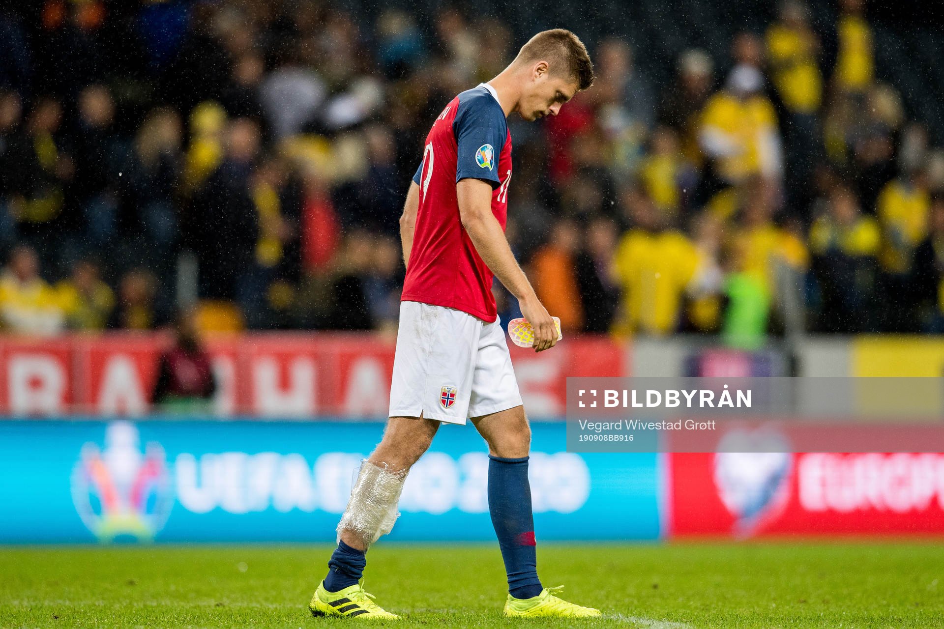 Markus Henriksen of Norway looks dejected