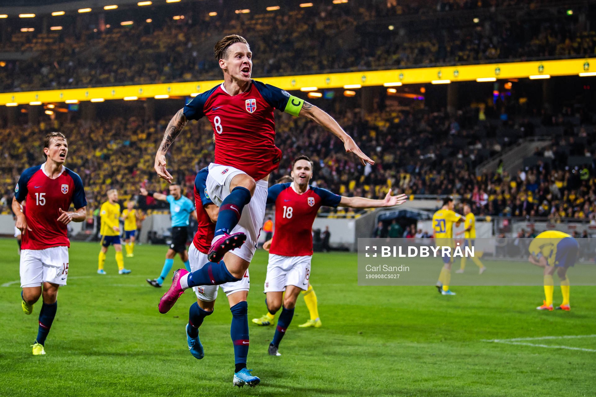 Stefan Johansen of Norway celebrates
