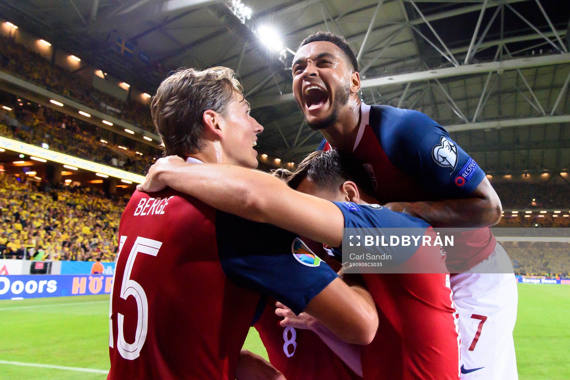Joshua King of Norway celebrates