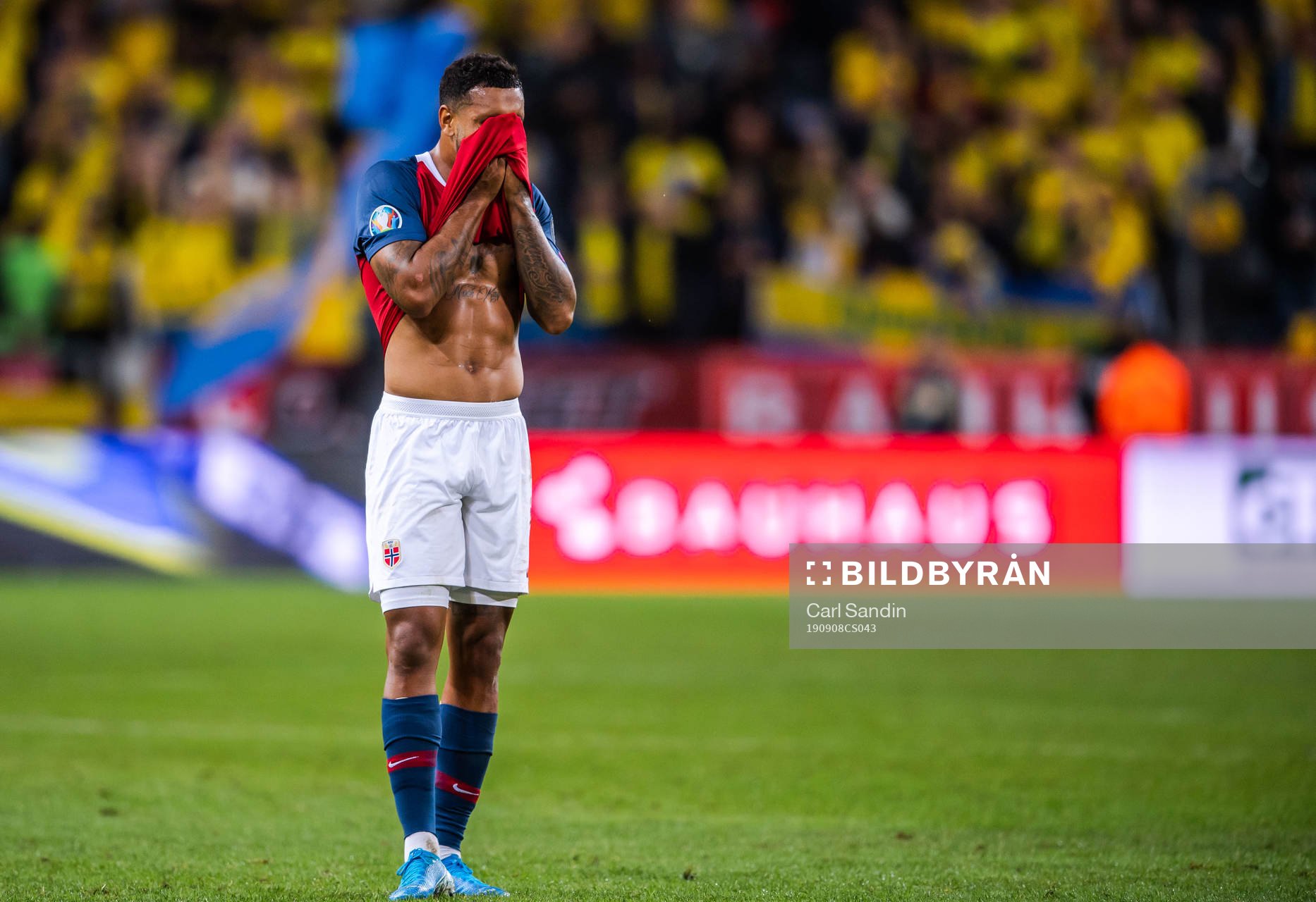 Joshua King of Norway looks dejected