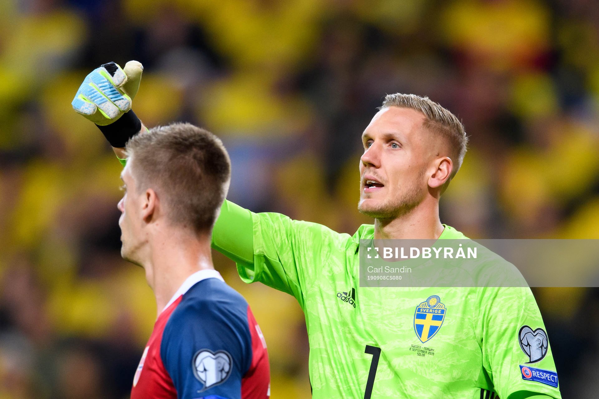 Goalkeeper Robin Olsen of Sweden