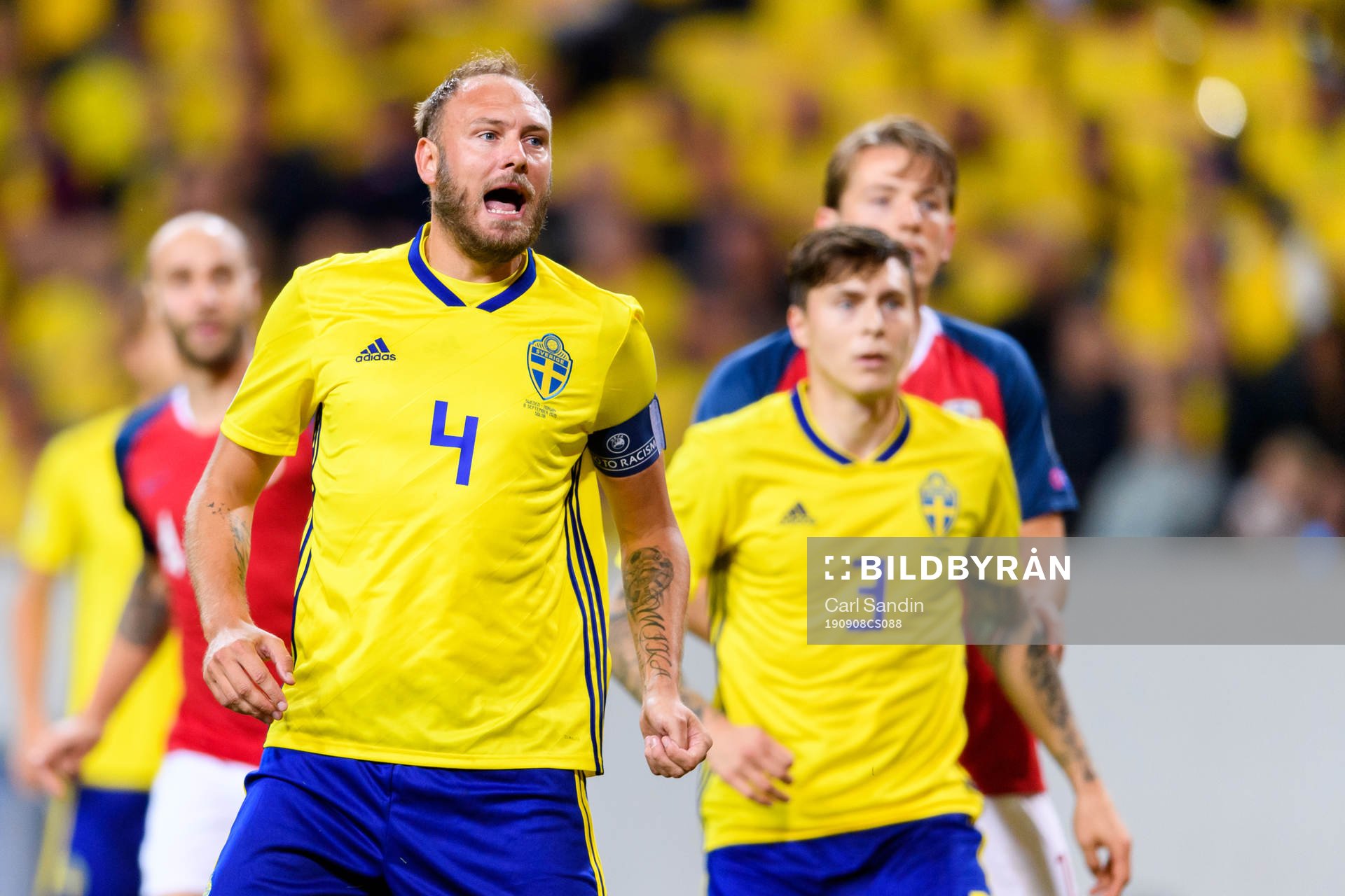 Andreas Granqvist of Sweden reacts