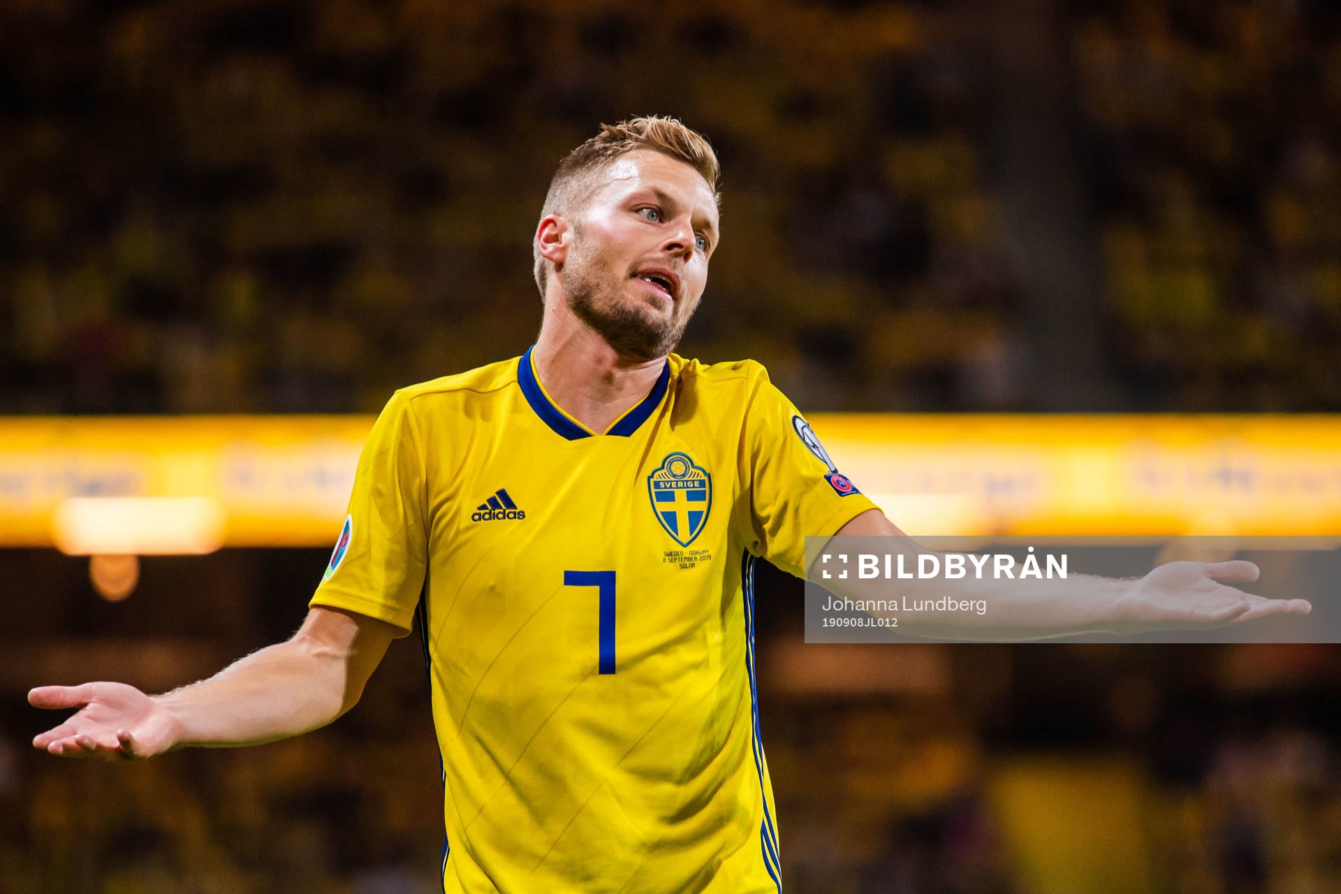 Sebastian Larsson of Sweden reacts