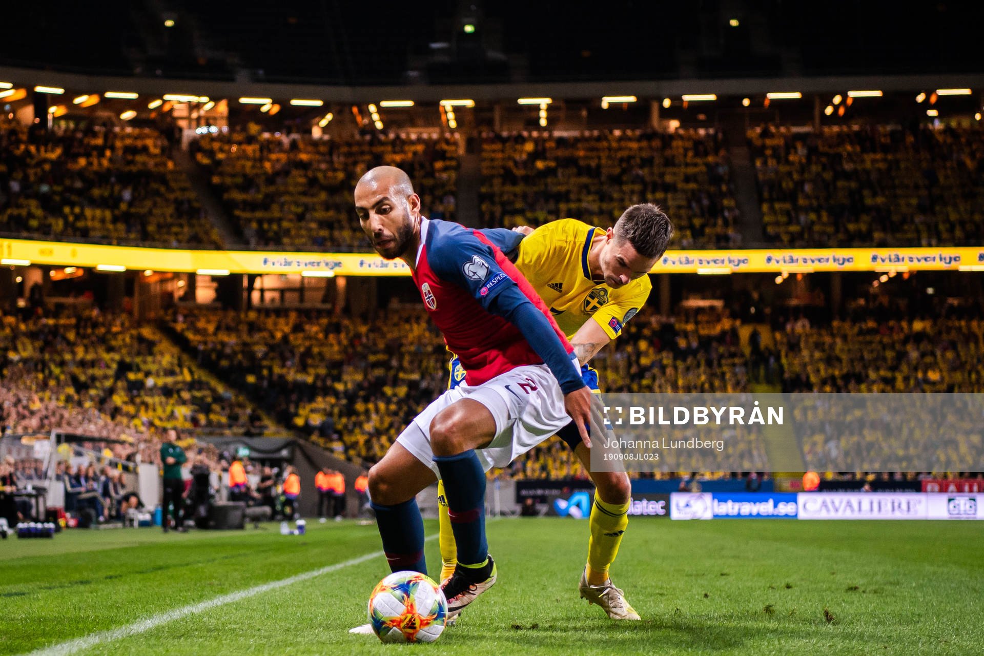 Haitam Aleesami of Norway and Mikael Lustig of Sweden