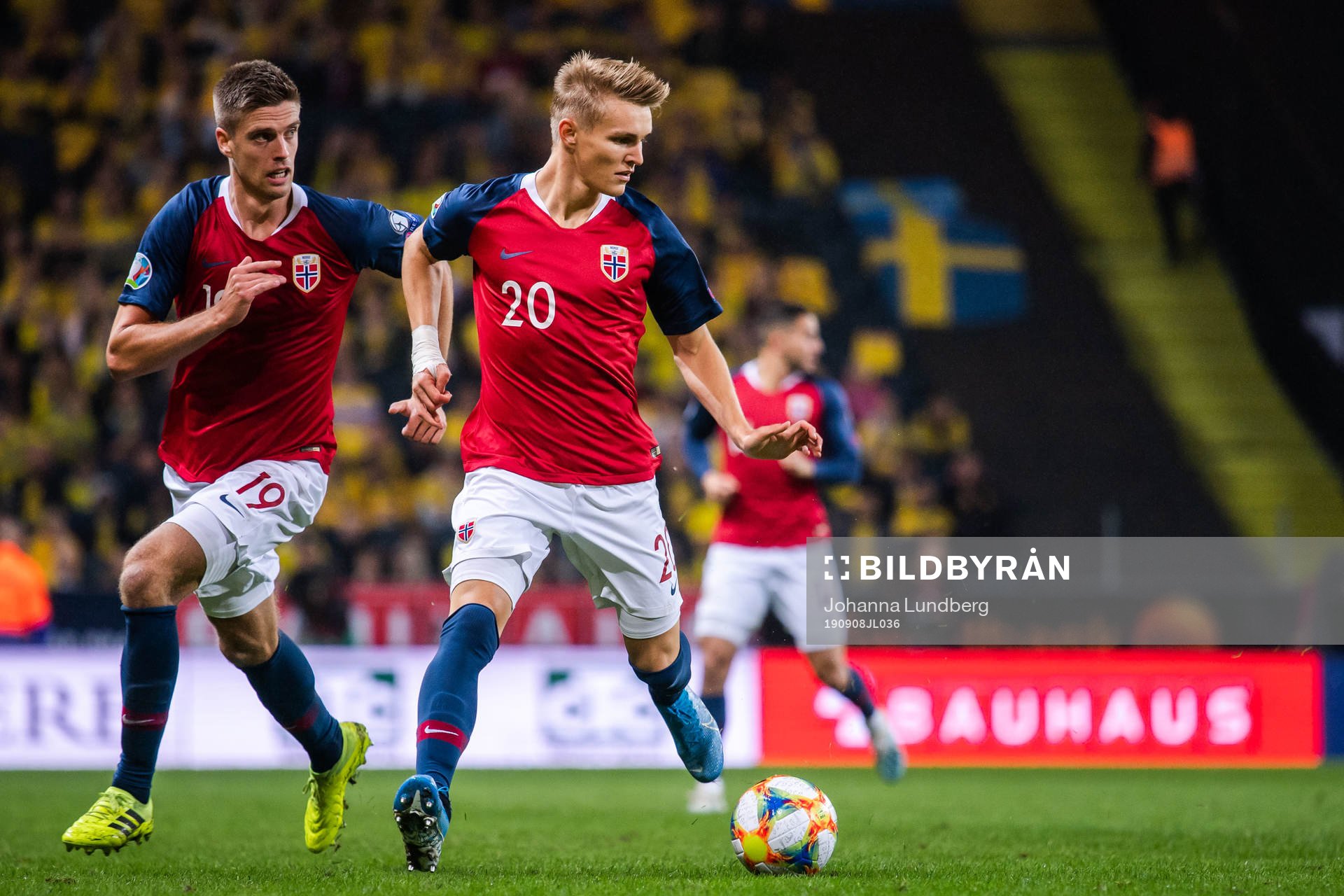 Markus Henriksen and Martin Ødegaard of Norway