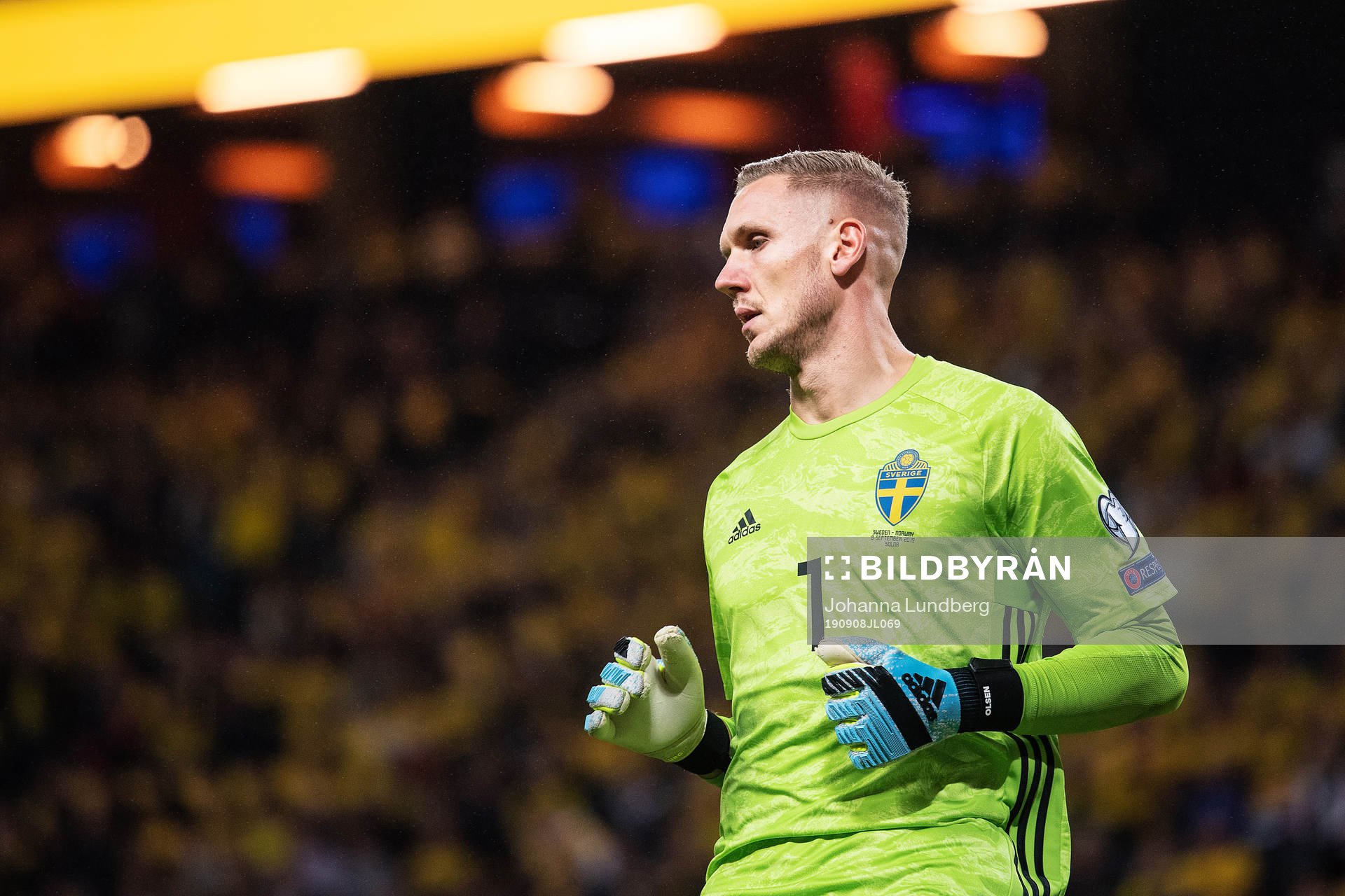 goalkeeper Robin Olsen of Sweden