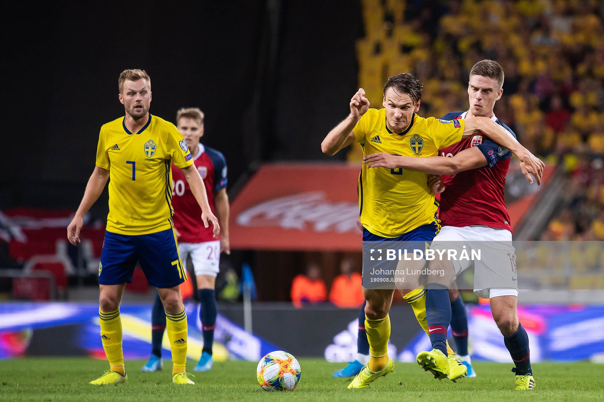 Albin Ekdal of Sweden and Markus Henriksen of Norway