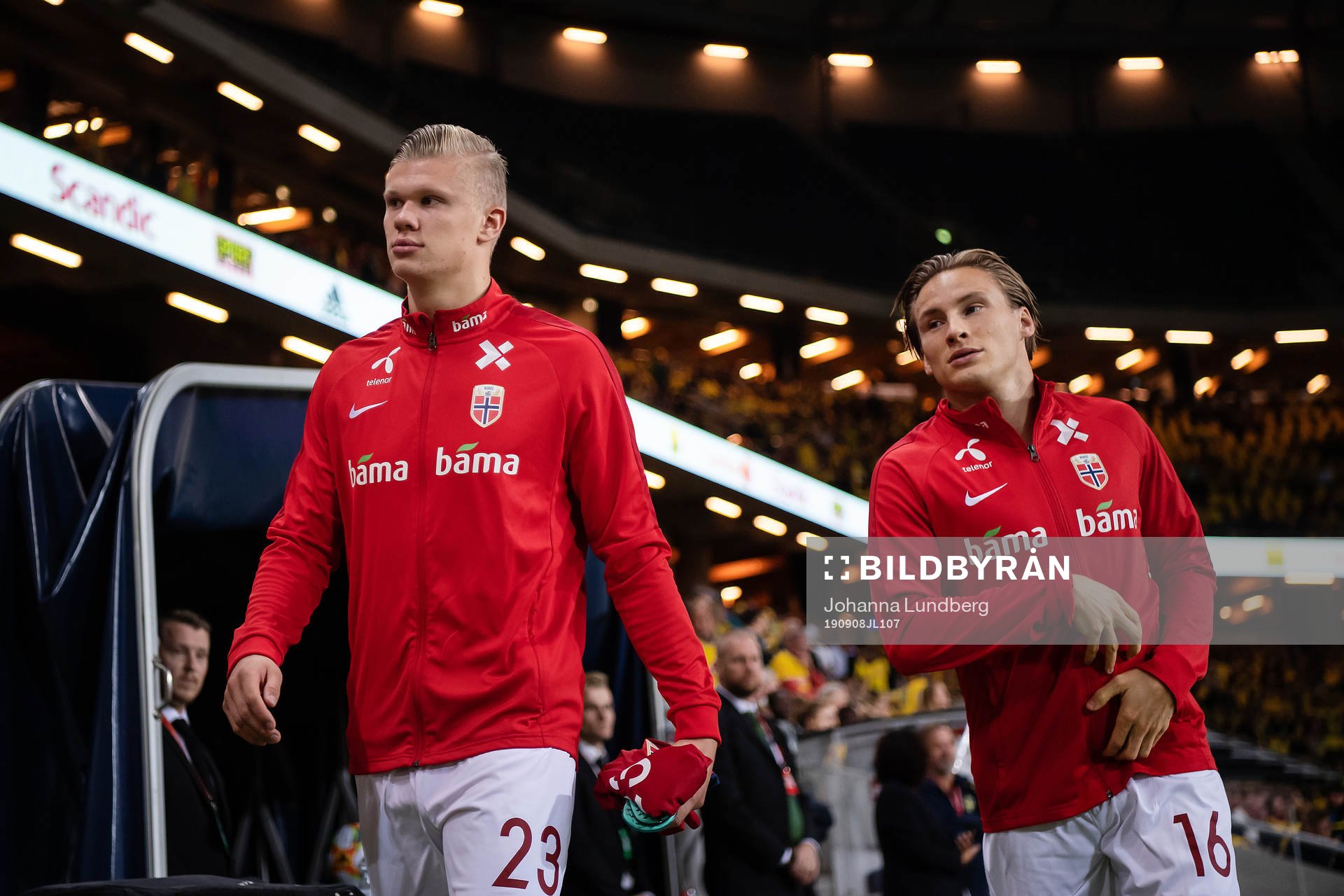 Erling Braut Haaland and Jonas Svensson of Norway