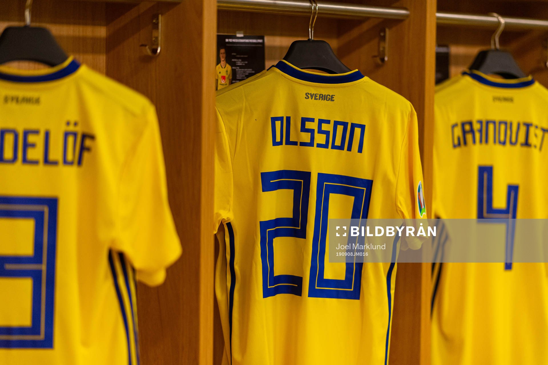 Jersey of Kristoffer Olsson in the Swedish dressing room