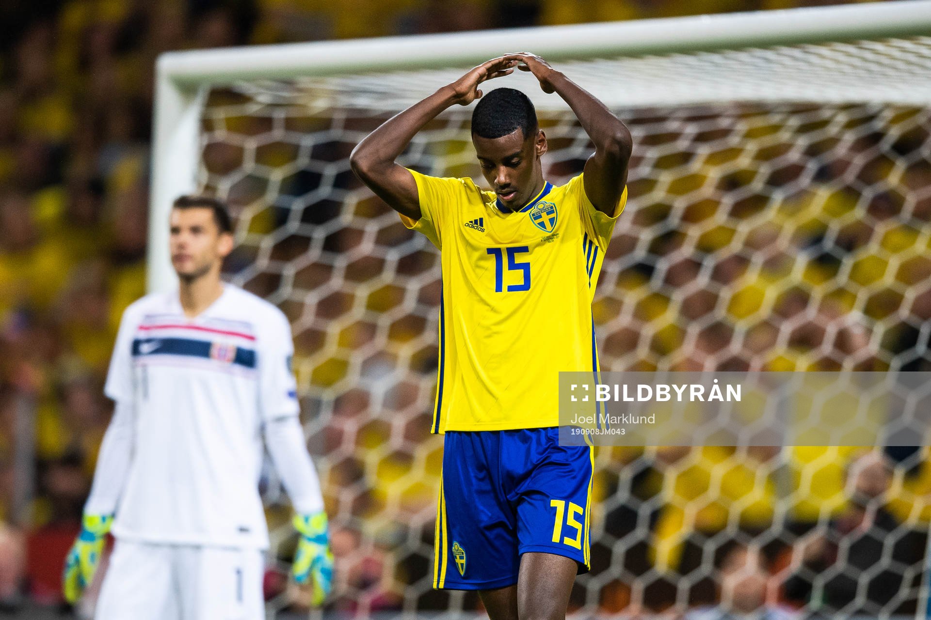 Alexander Isak of Sweden looks dejected