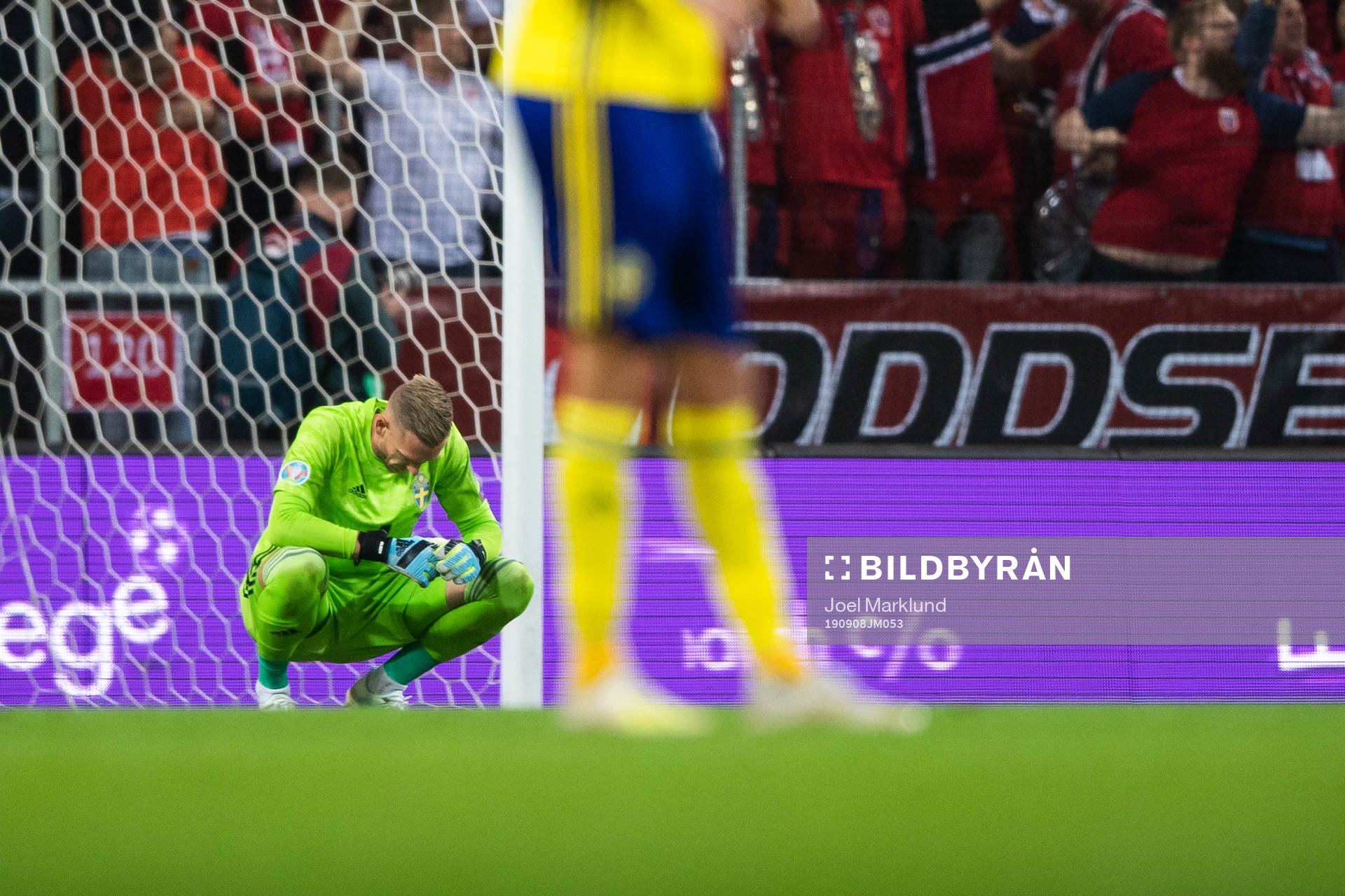 Goalkeeper Robin Olsen of Sweden looks dejected