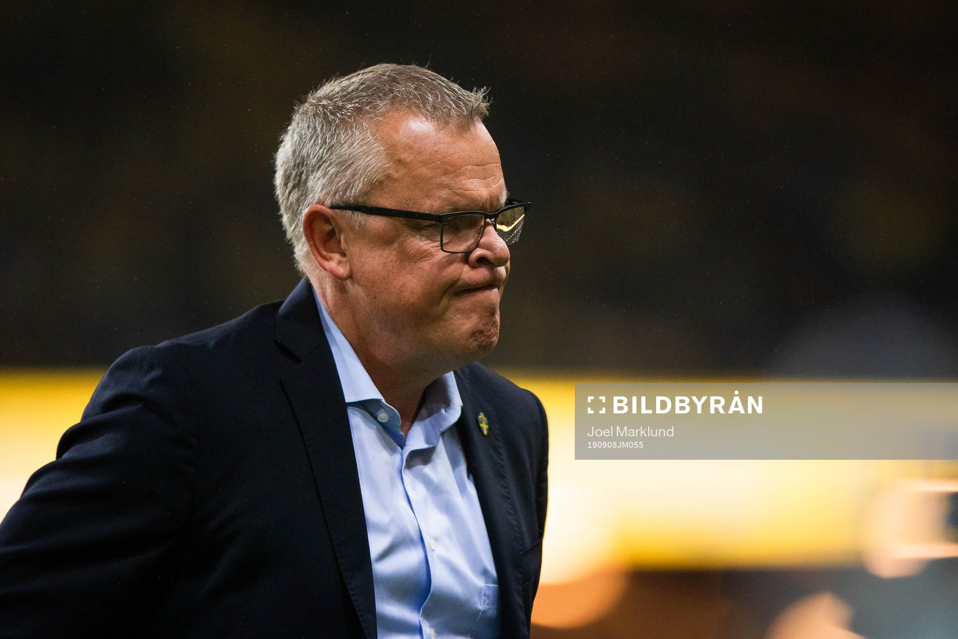 Janne Andersson, head coach of Sweden looks dejecetd