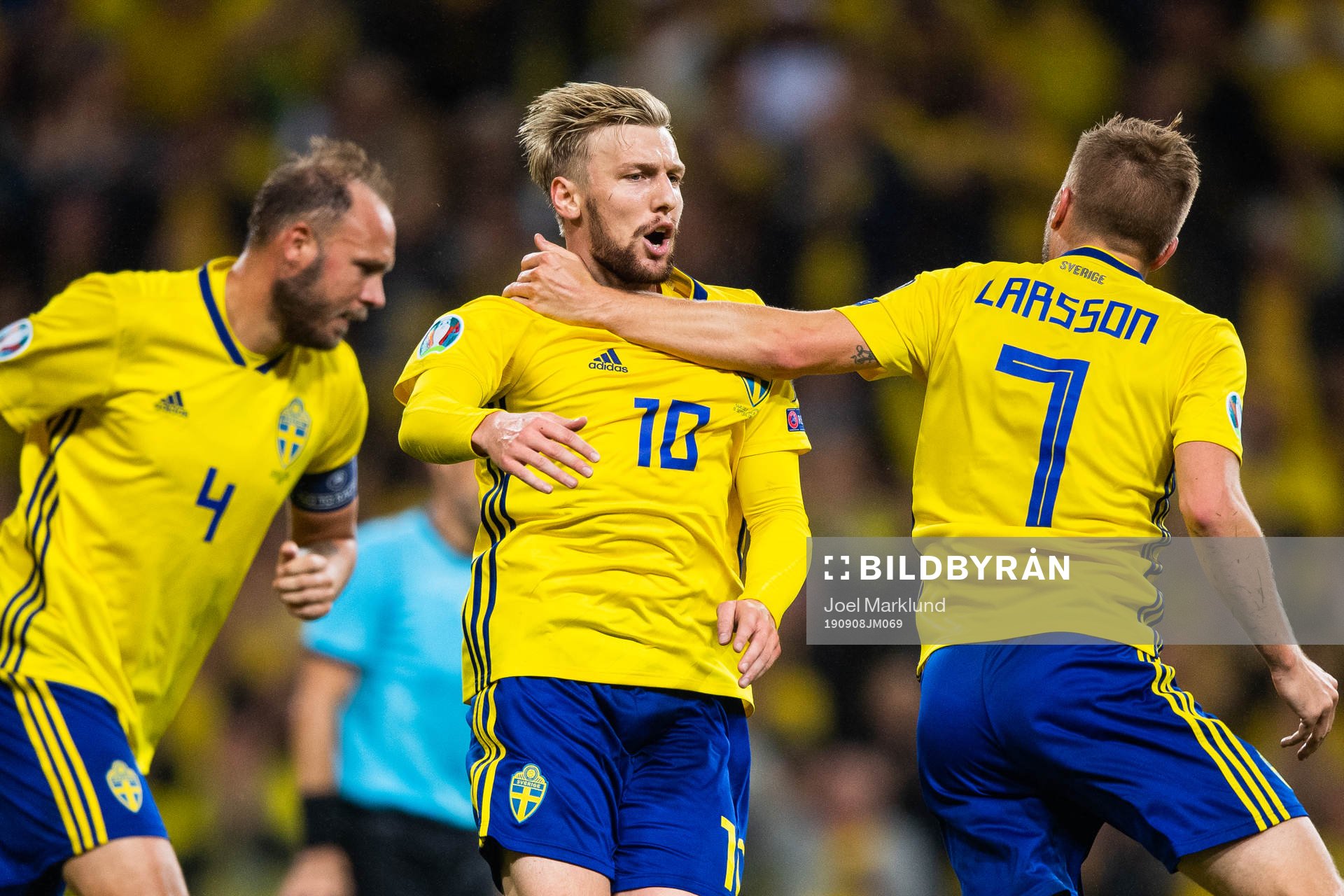 Andreas Granqvist, Emil Forsberg and Sebastian Larsson of