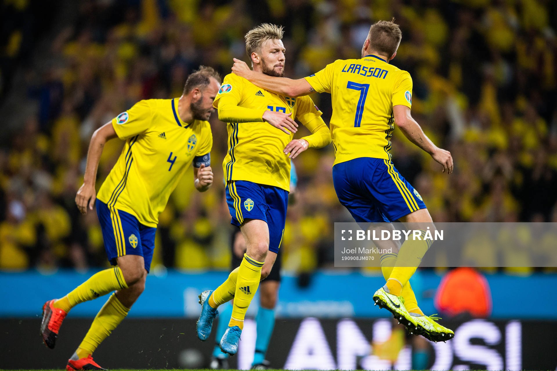 Andreas Granqvist, Emil Forsberg and Sebastian Larsson of