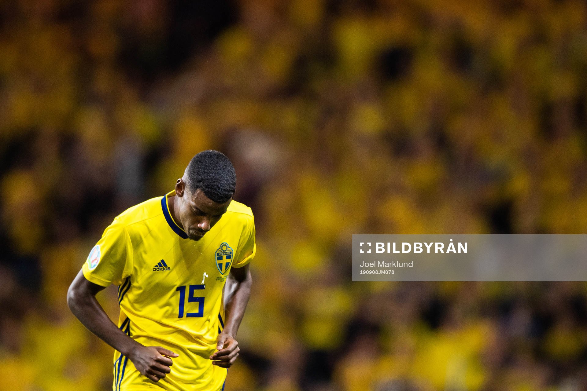 Alexander Isak of Sweden leaves the pitch as he is