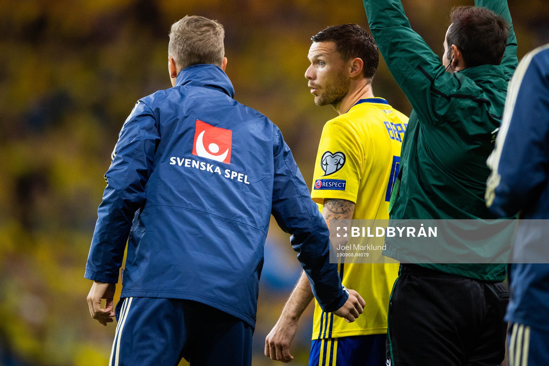 Marcus Berg of Sweden gets ready to be substituted