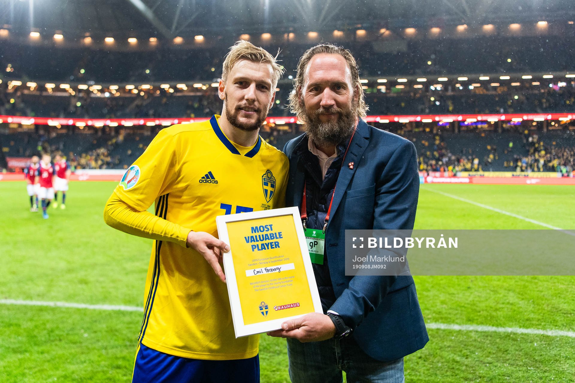Emil Forsberg of Sweden is awarded Most Valuable Player