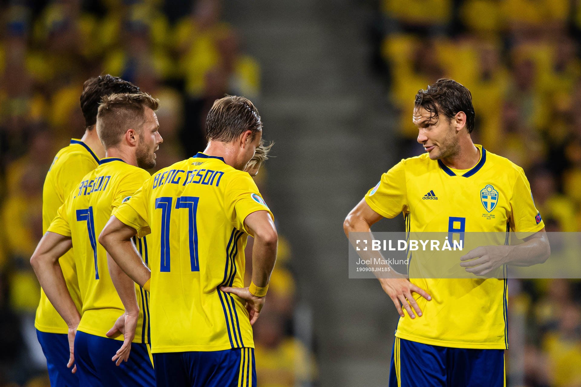 Sebastian Larsson, Pierre Bengtsson and Albin Ekdal of