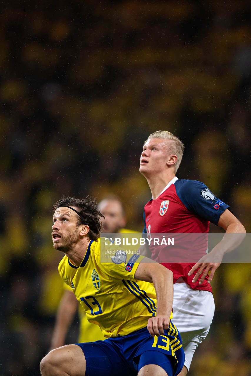 Gustav Svensson of Sweden and Erling Braut Haaland of Norway