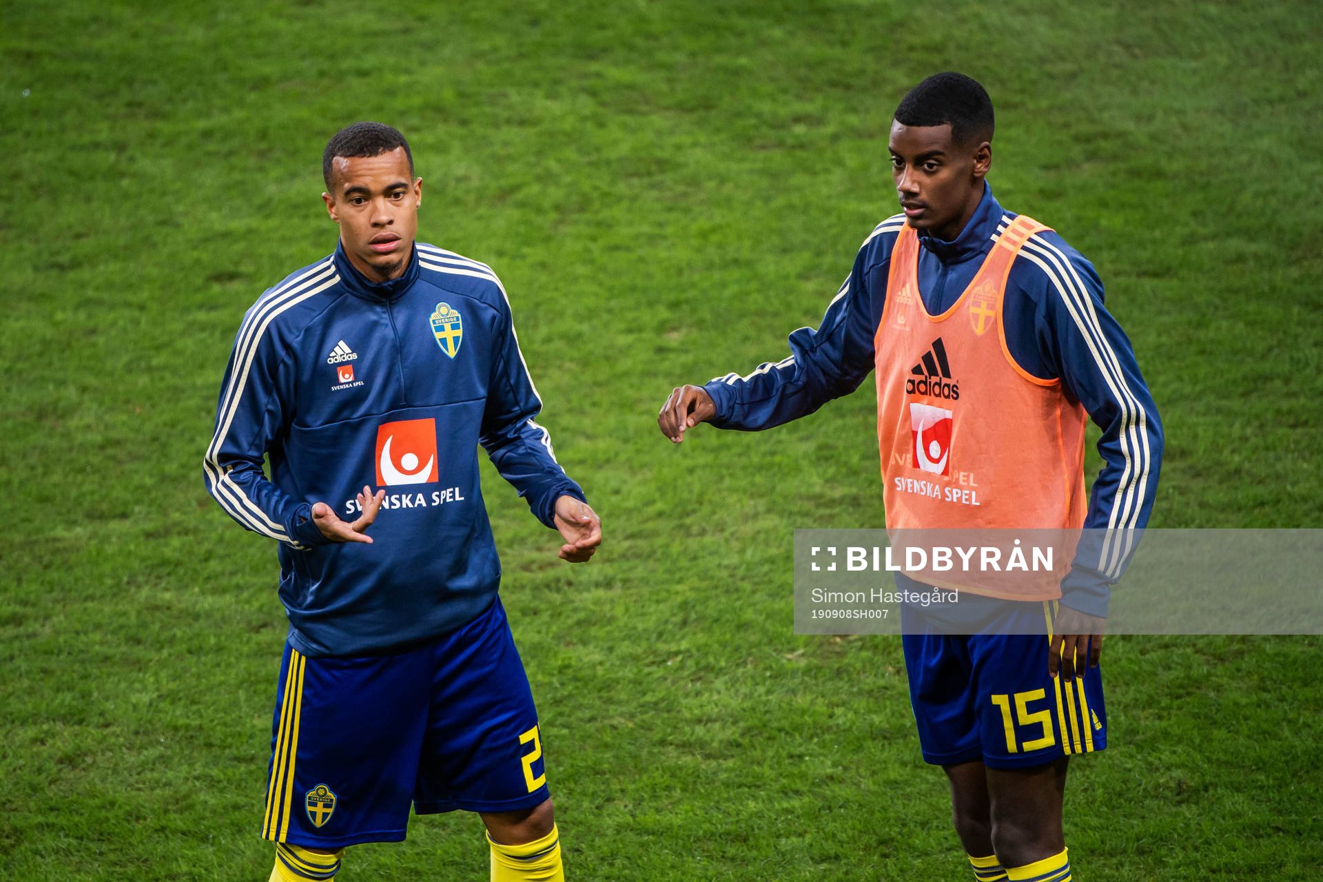 Alexander Isak and Robin Quaison of Sweden