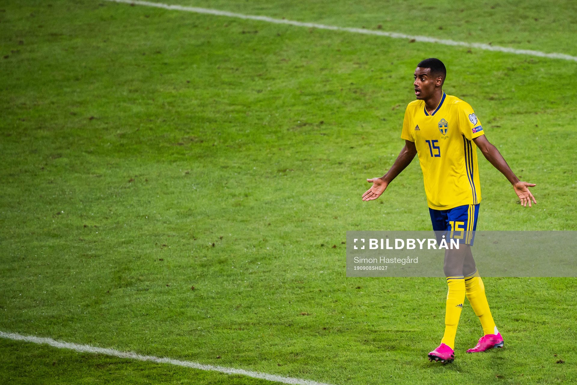 Alexander Isak of Sweden reacts