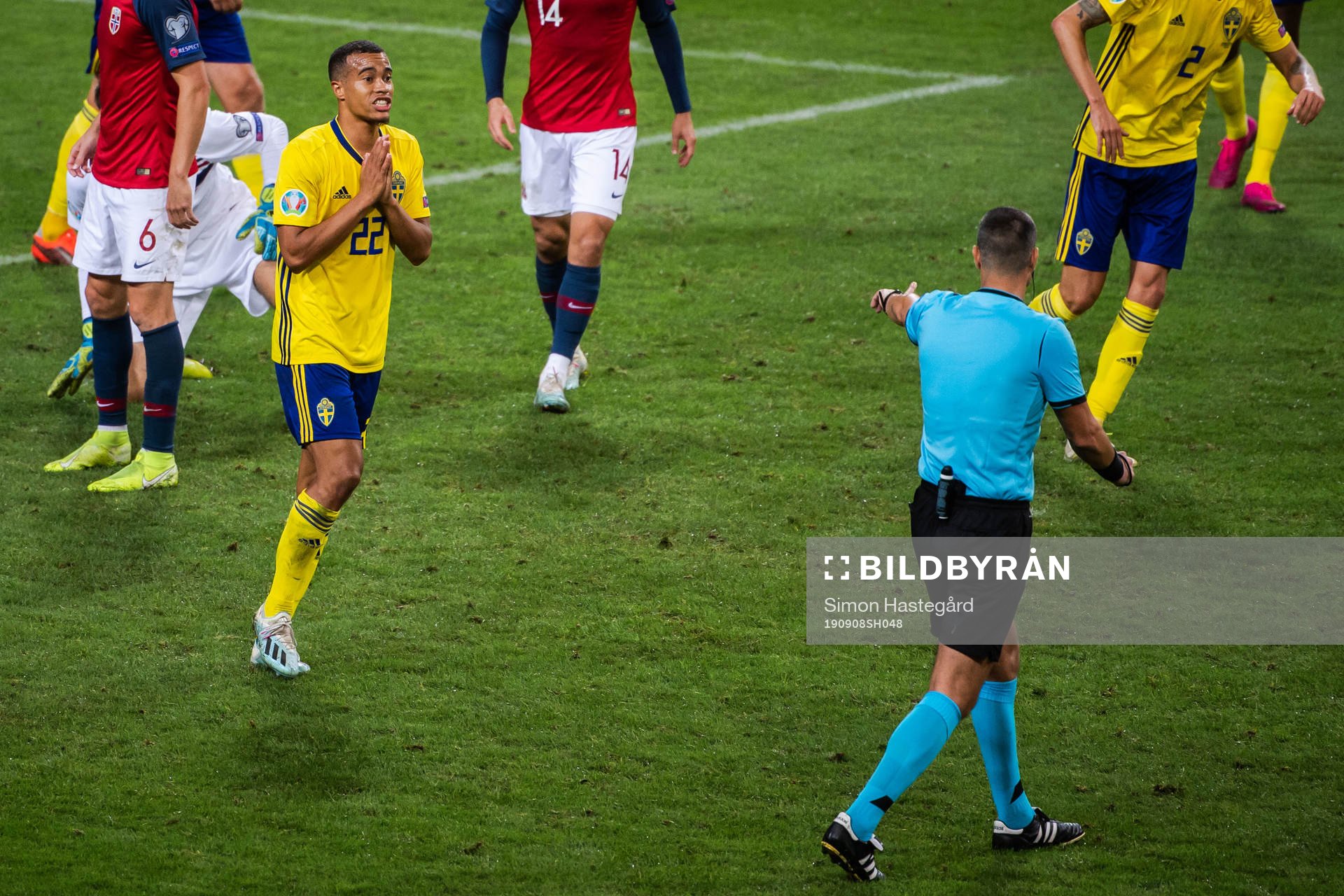 Robin Quaison of Sweden looks dejected