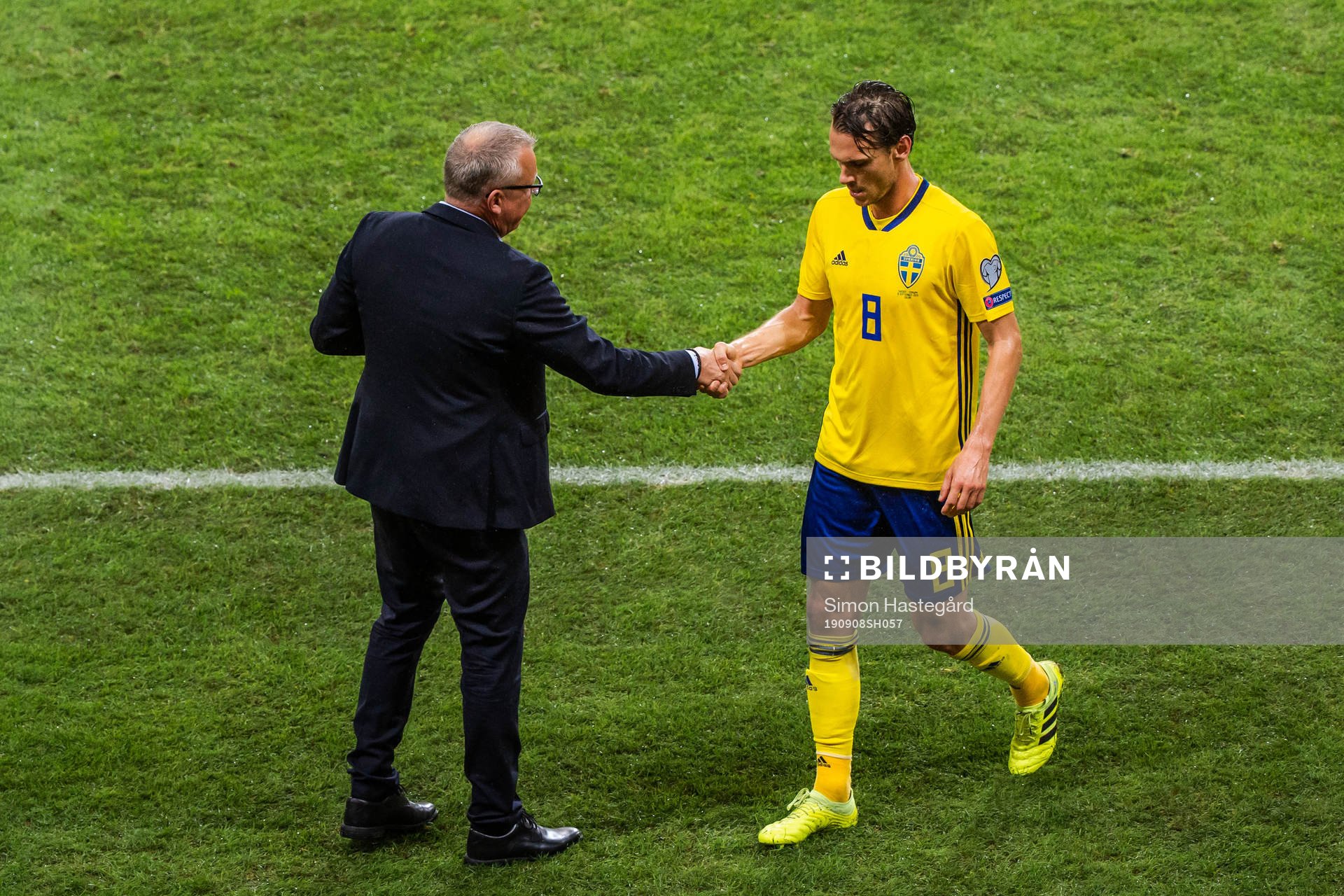 Janne Andersson, head coach and Albin Ekdal of Sweden
