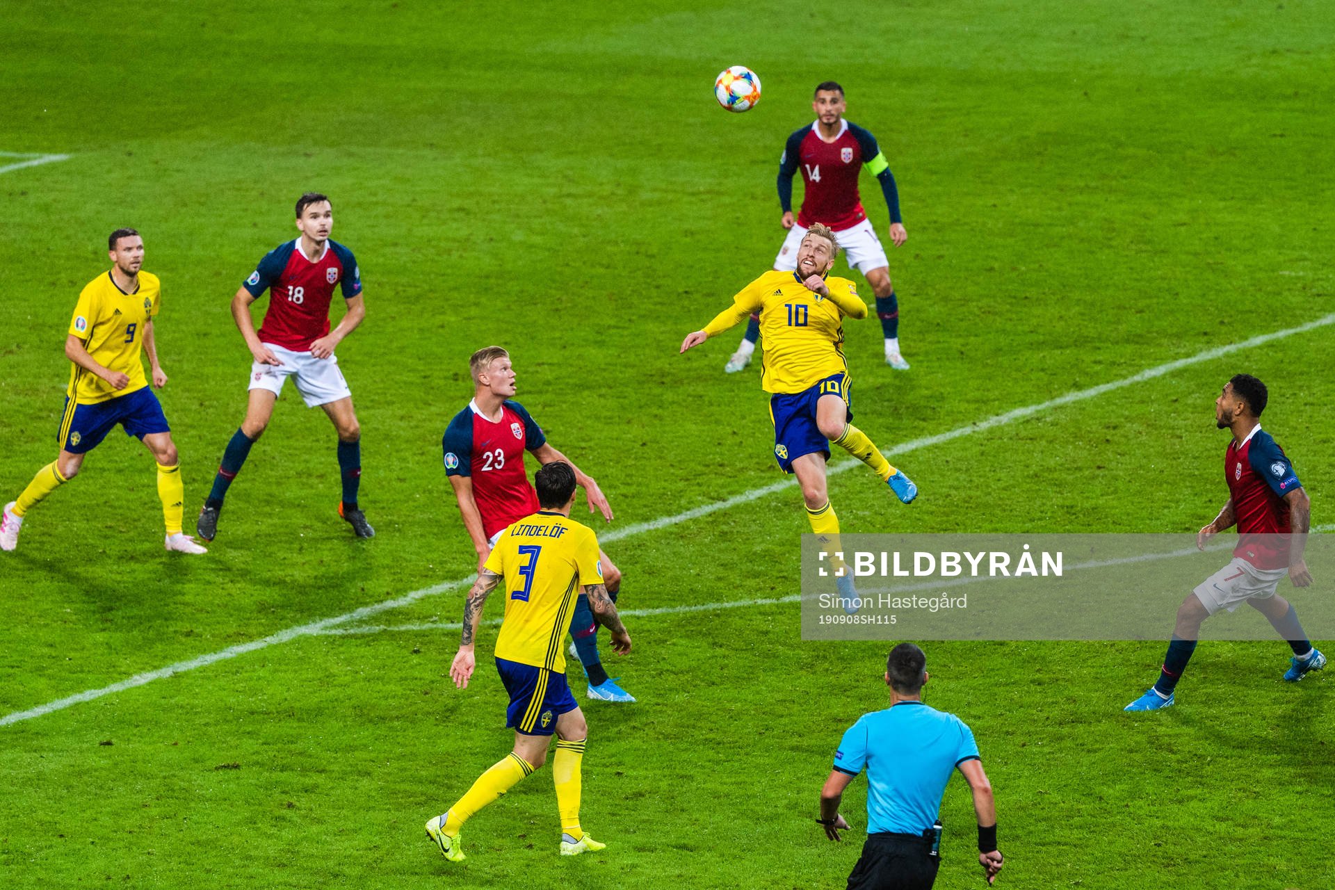 Marcus Berg , Victor Nilsson Lindelöf and Emil Forsberg of