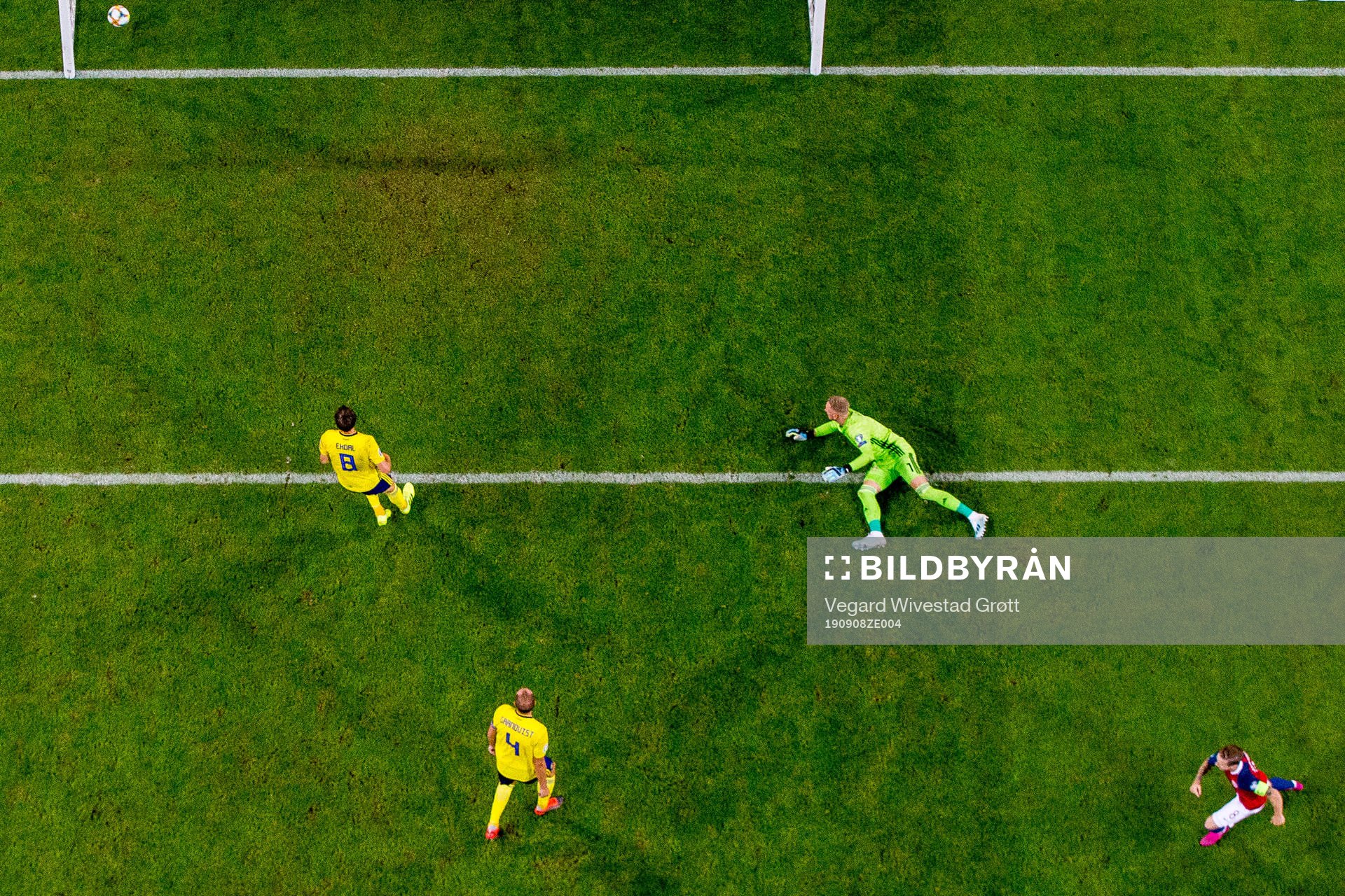 Stefan Johansen of Norway scores 0-1 behind Albin Ekdal,