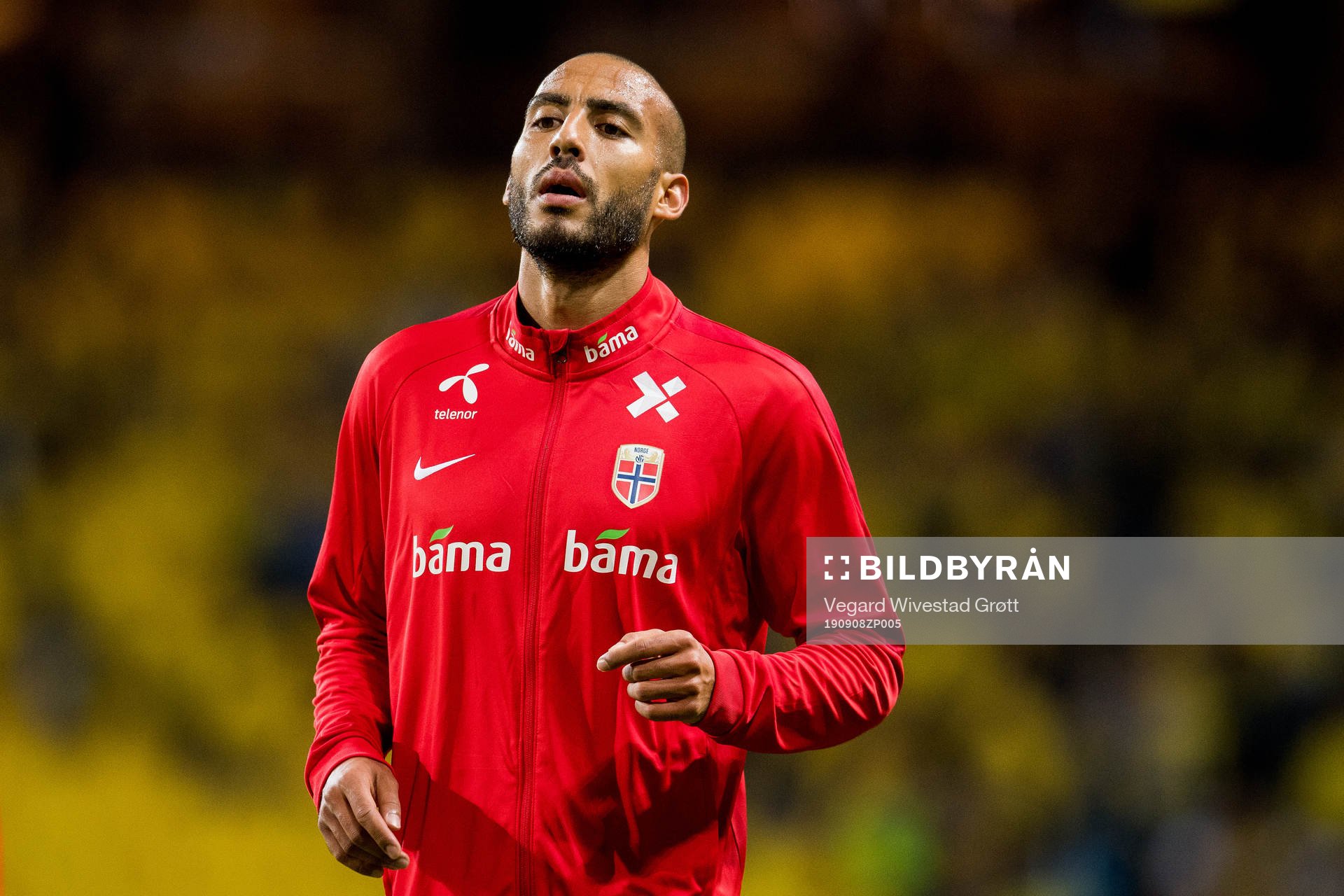 Haitam Aleesami of Norway warms up