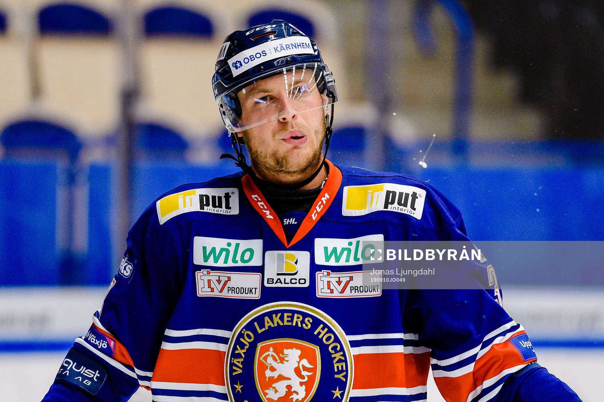 Växjös Oliver Bohm spottar