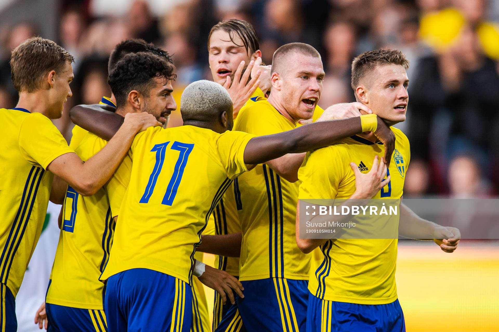 Mattias Svanberg of Sweden celebrate with teammates