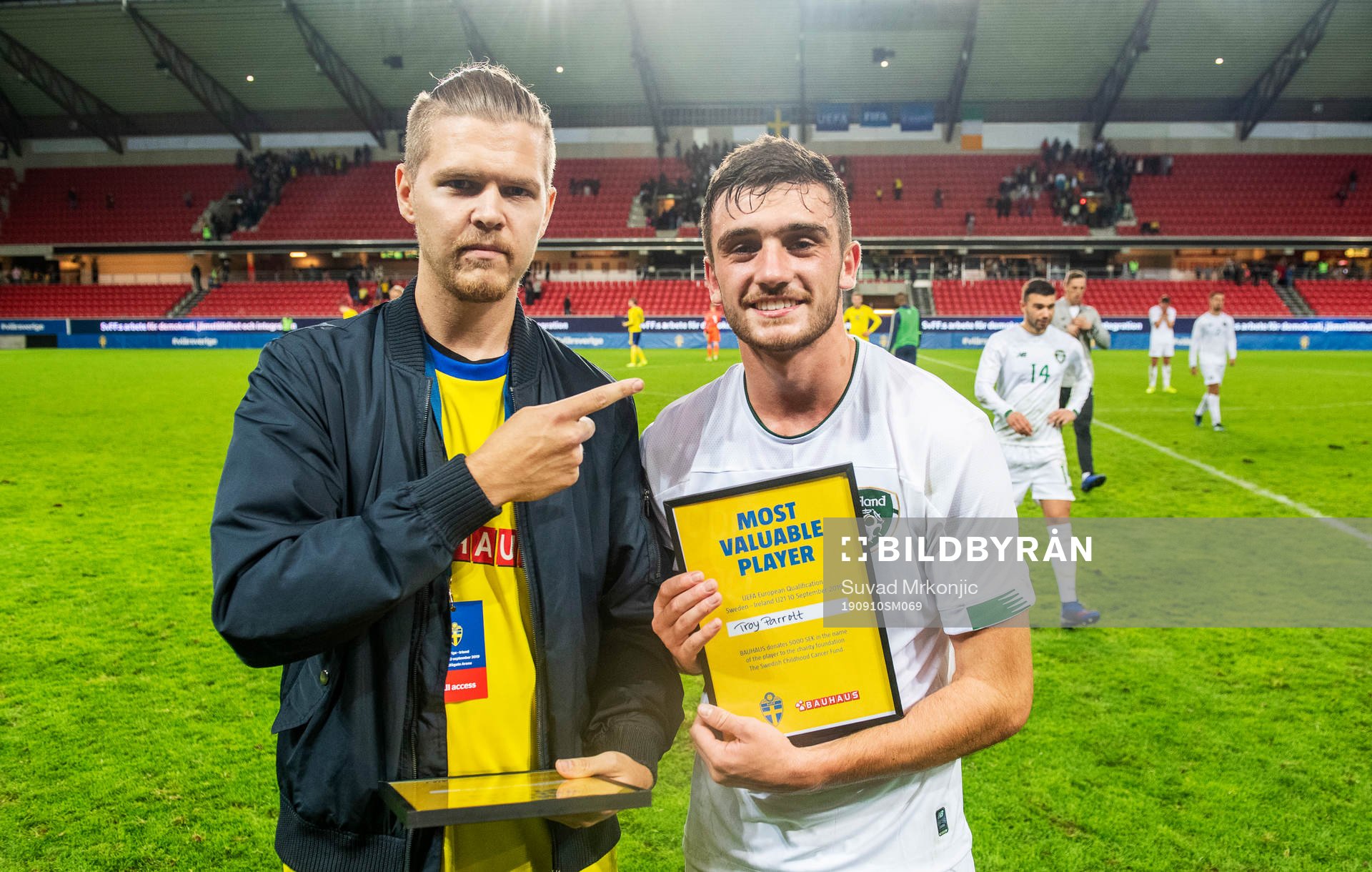 Troy Parrott of Ireland recieved the prize man of the match