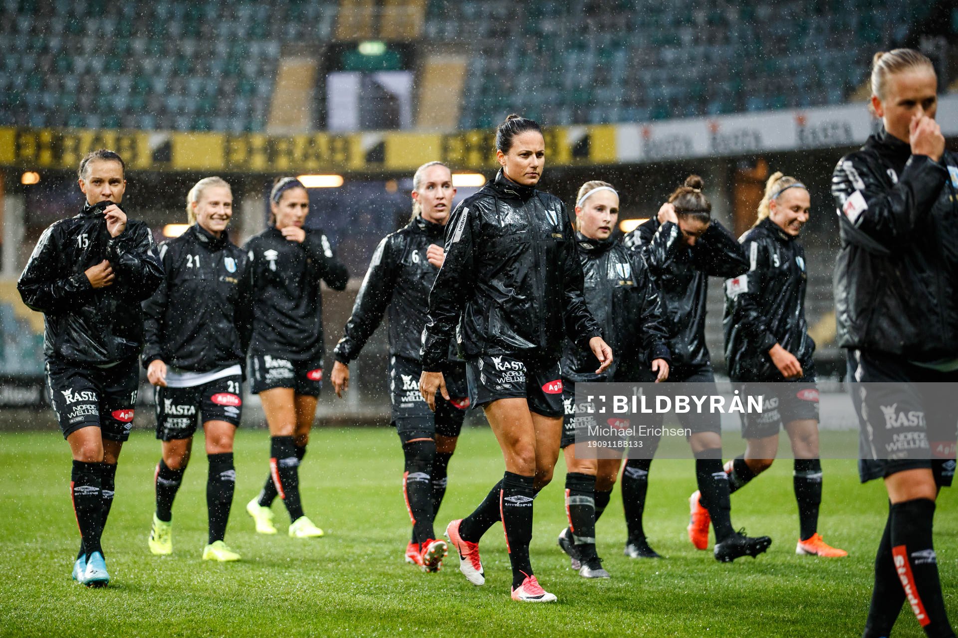 Players of Göteborg ahead the Champions League match